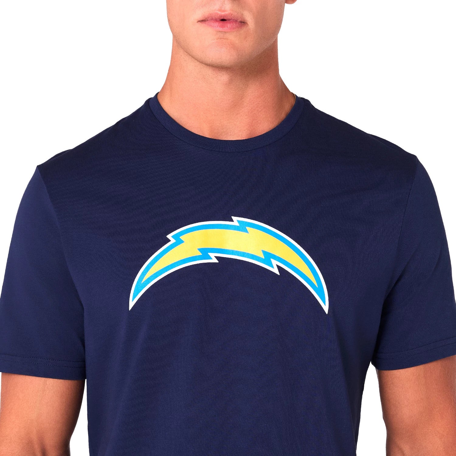 The Male model is wearing LA Chargers NFL Blue T-Shirt 3