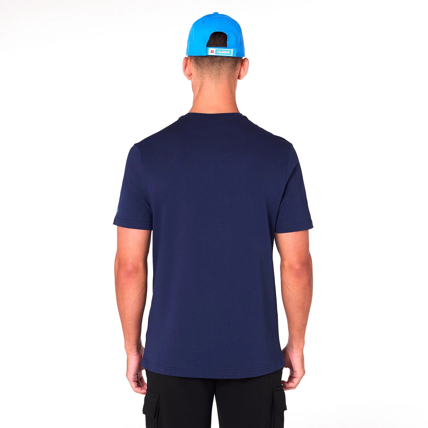 The Male model is wearing LA Chargers NFL Blue T-Shirt 2