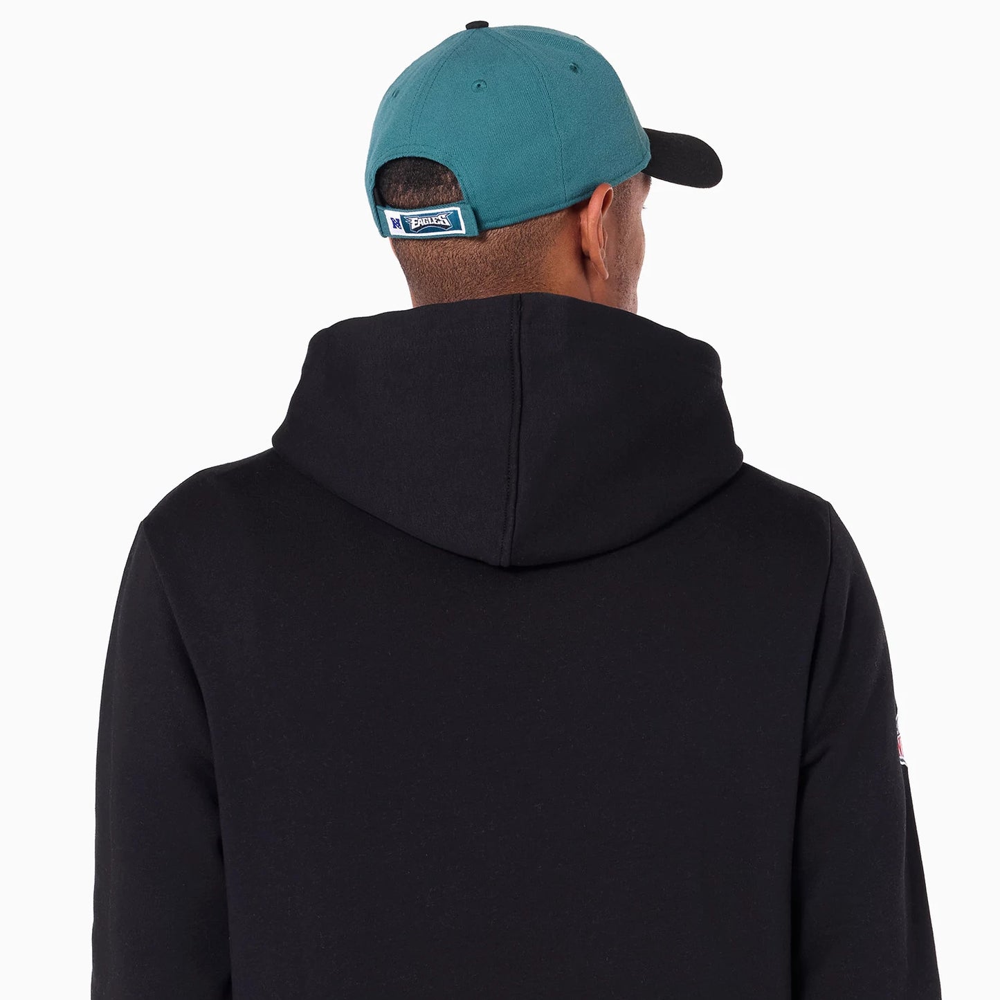 The Male model is wearing Philadelphia Eagles NFL Black Pullover Hoodie 7