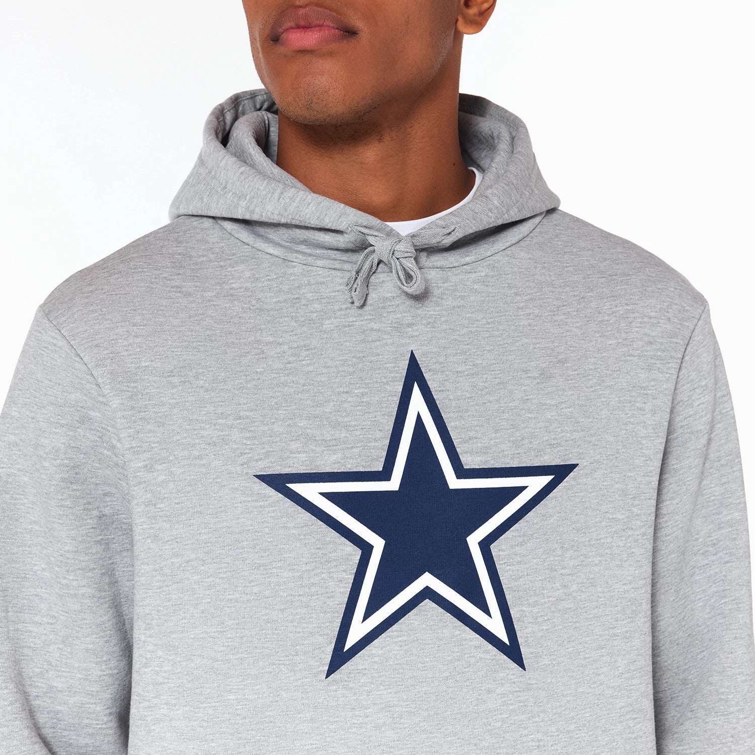The Male model is wearing Dallas Cowboys NFL Grey Pullover Hoodie 3