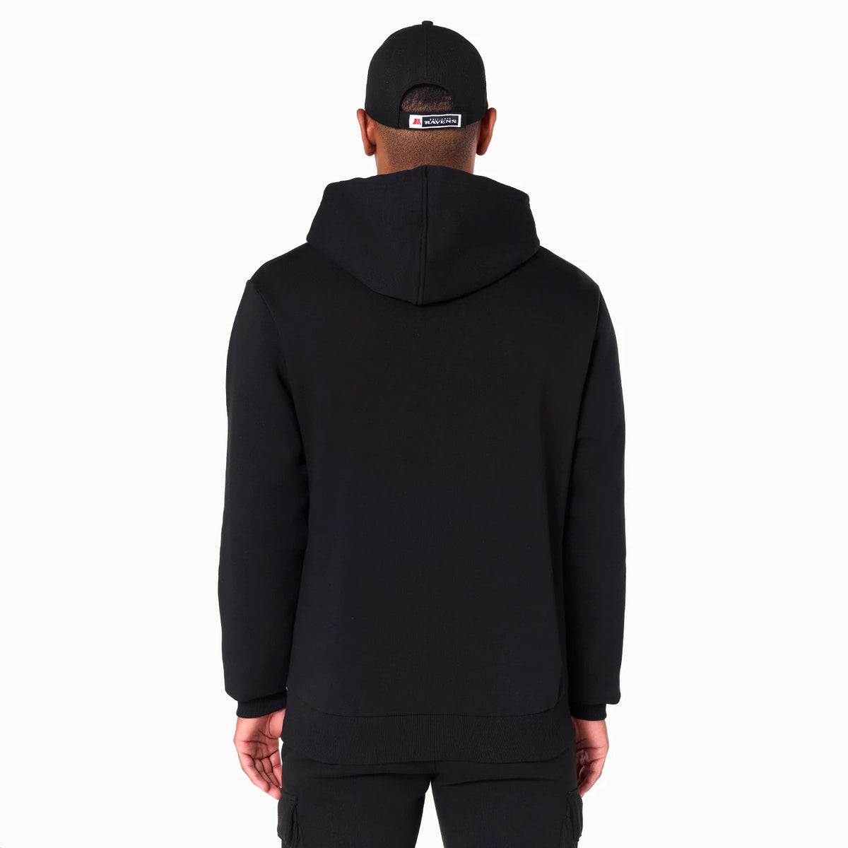 The Male model is wearing Baltimore Ravens NFL Black Pullover Hoodie 2