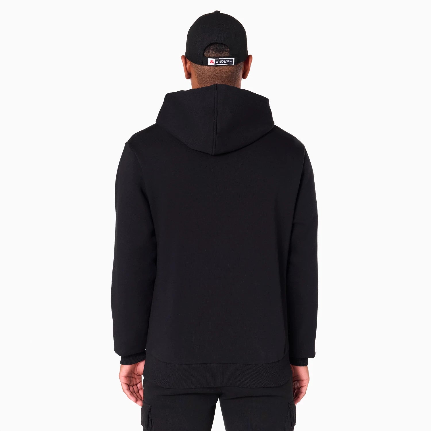 The Male model is wearing Baltimore Ravens NFL Black Pullover Hoodie 2