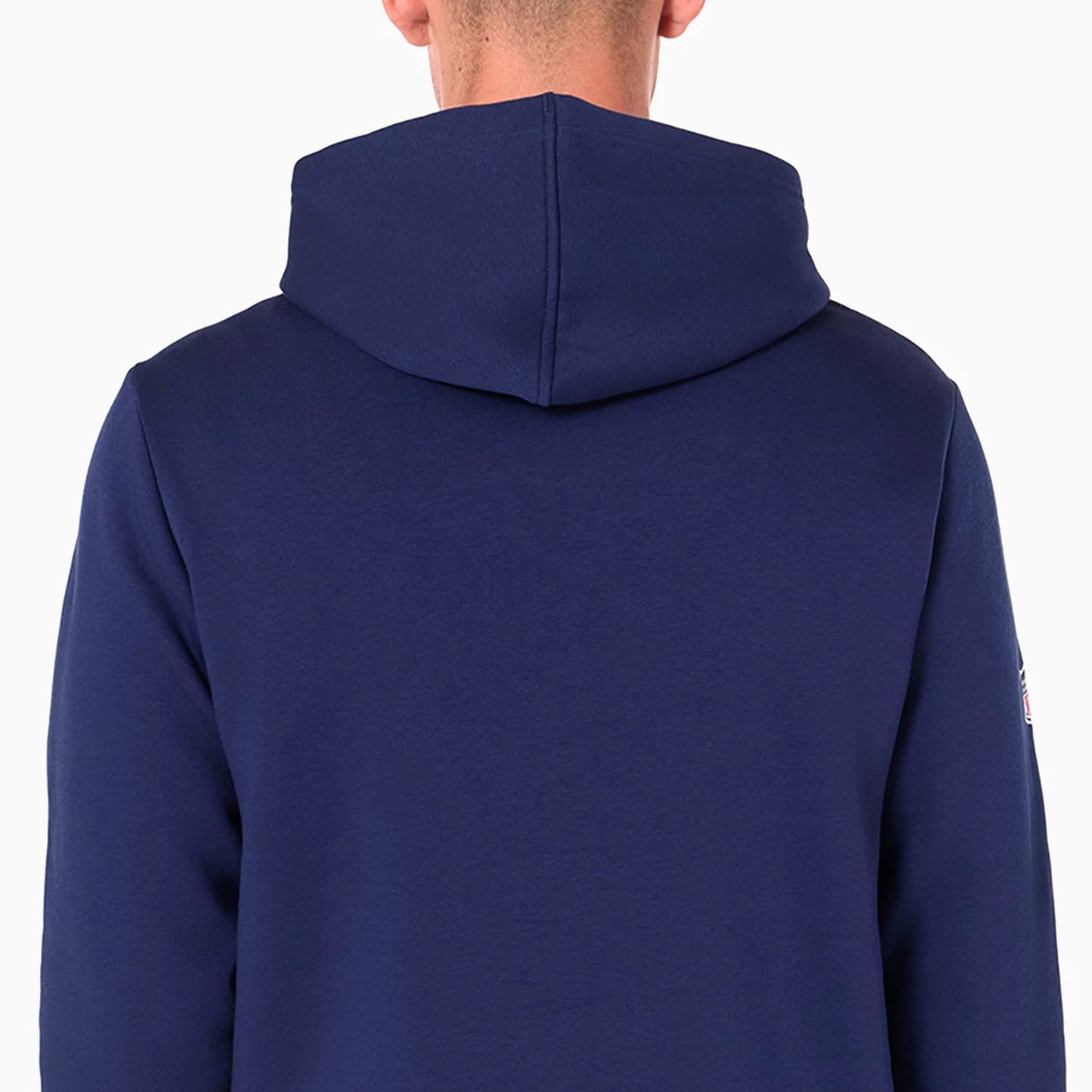 The Male model is wearing Tennessee Titans NFL Navy Pullover Hoodie 7