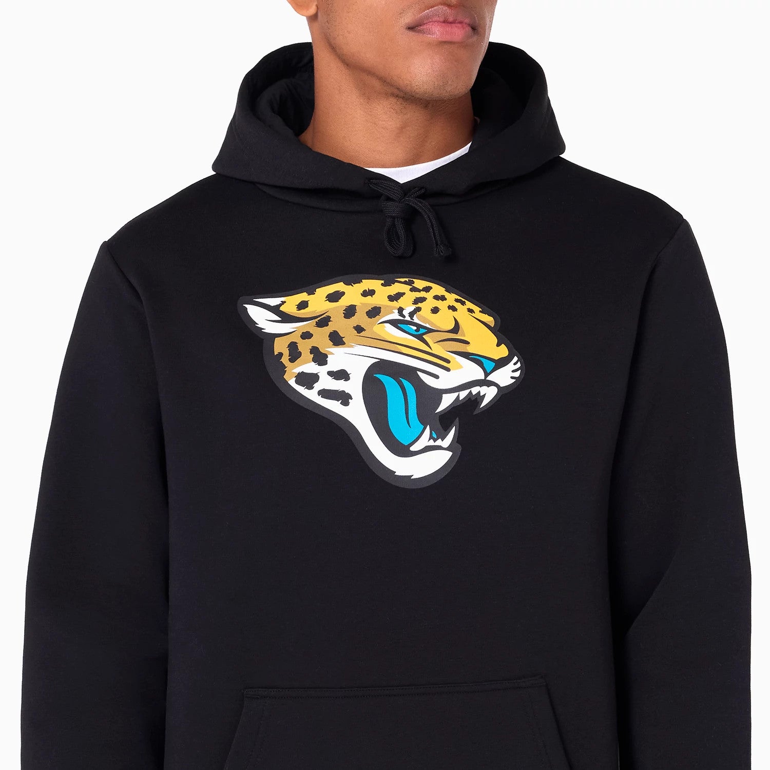 The Male model is wearing Jacksonville Jaguars NFL Black Pullover Hoodie 3