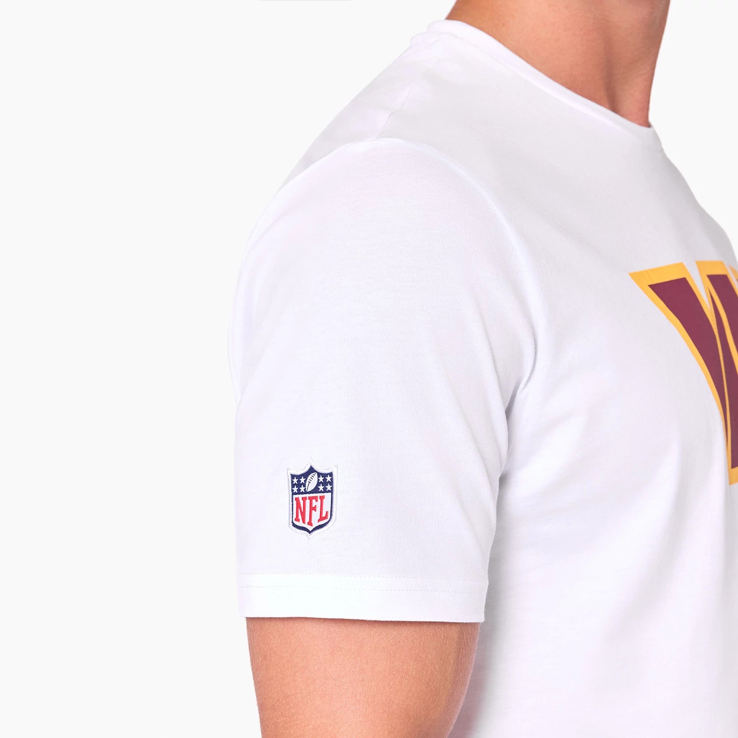 The Male model is wearing Washington Commanders NFL White T-Shirt 3