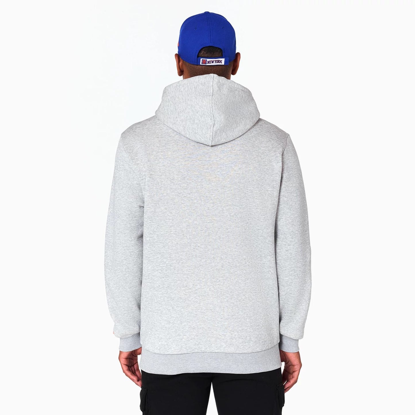 The Male model is wearing New York Knicks NBA Grey Pullover Hoodie 7