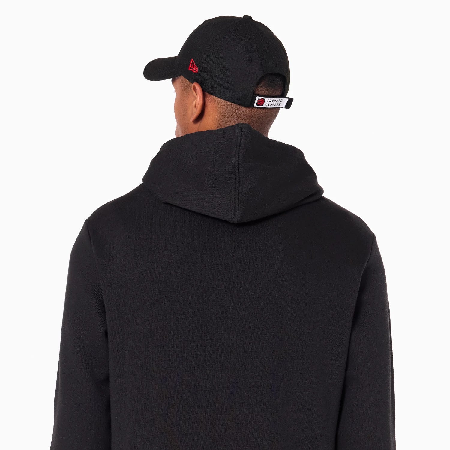 The Male model is wearing Toronto Raptors NBA Black Pullover Hoodie 4