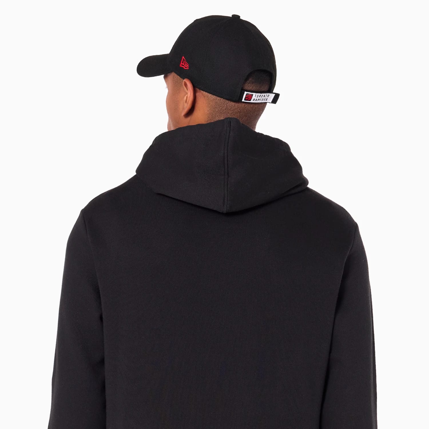 The Male model is wearing Toronto Raptors NBA Black Pullover Hoodie 4