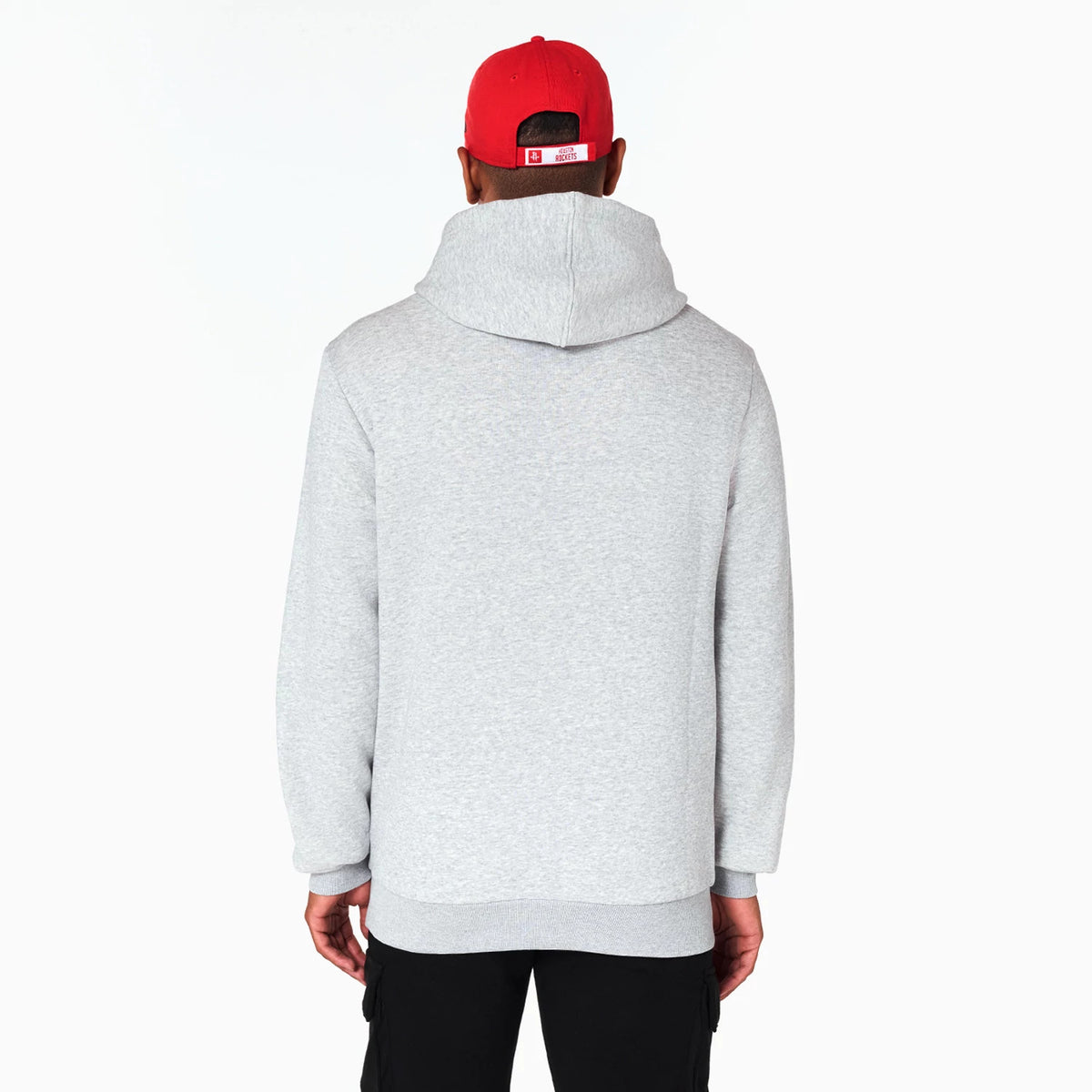 The Male model is wearing Houston Rockets NBA Grey Pullover Hoodie 7