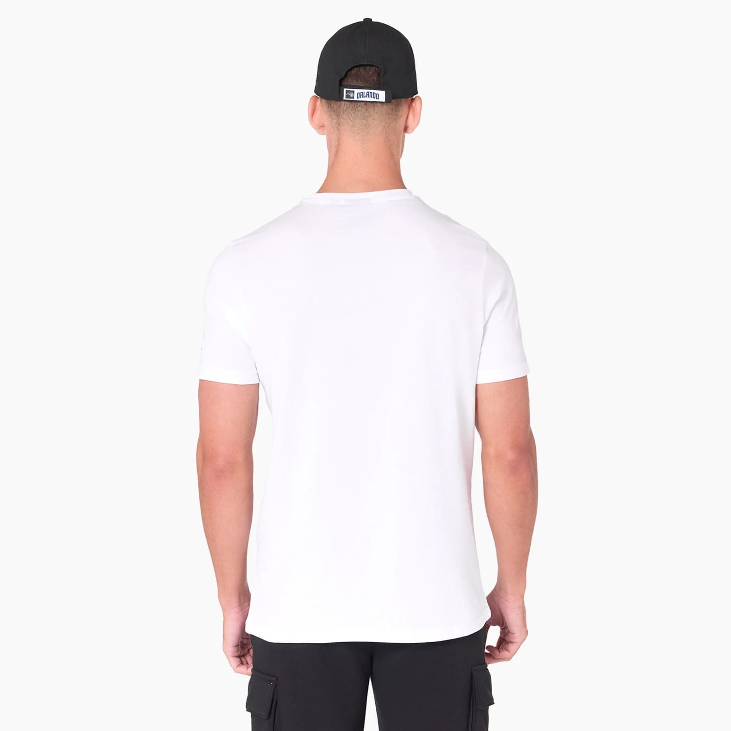 The Male model is wearing Orlando Magic NBA White T-Shirt 4