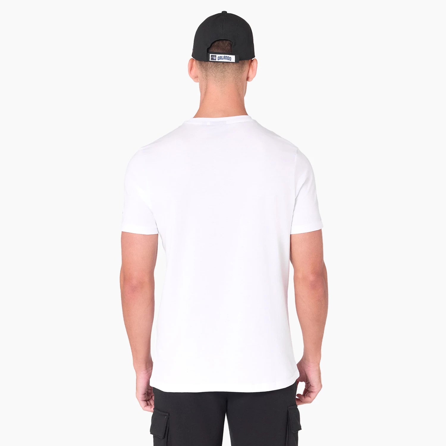 The Male model is wearing Orlando Magic NBA White T-Shirt 4
