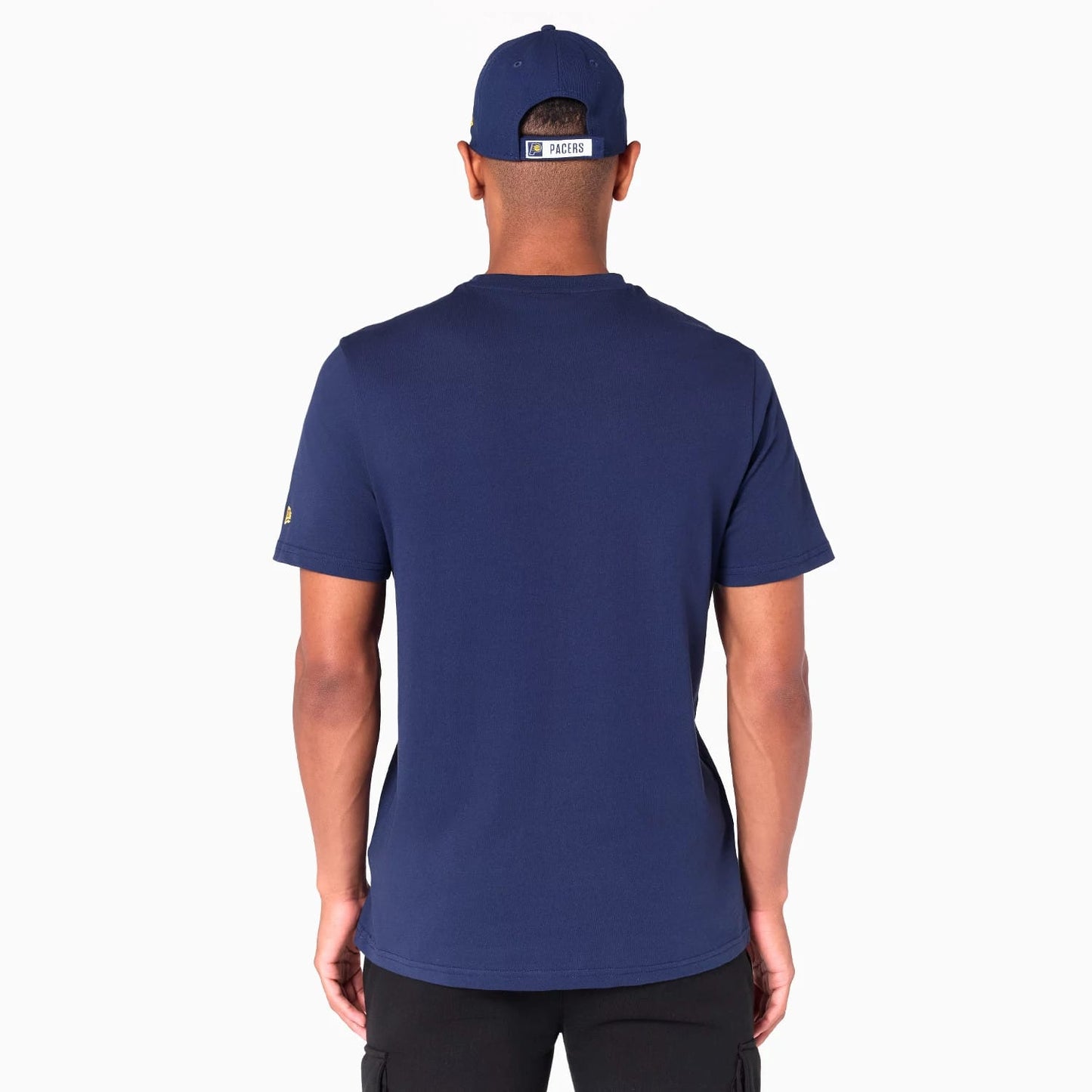 The Male model is wearing Indiana Pacers Graphic NBA Navy T-Shirt 7