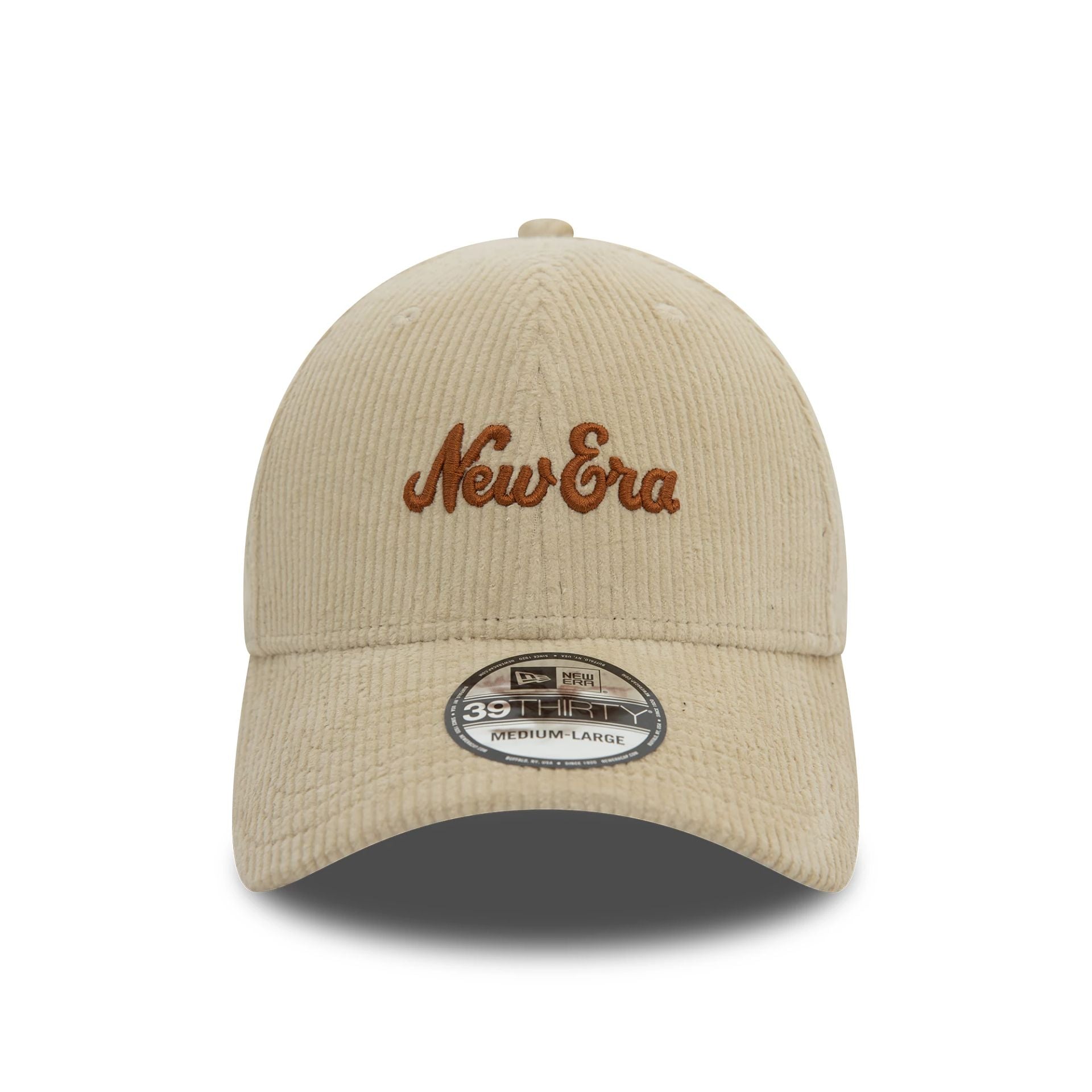 This is a New Era Script Cord Light Beige 39THIRTY Stretch Fit Cap 2