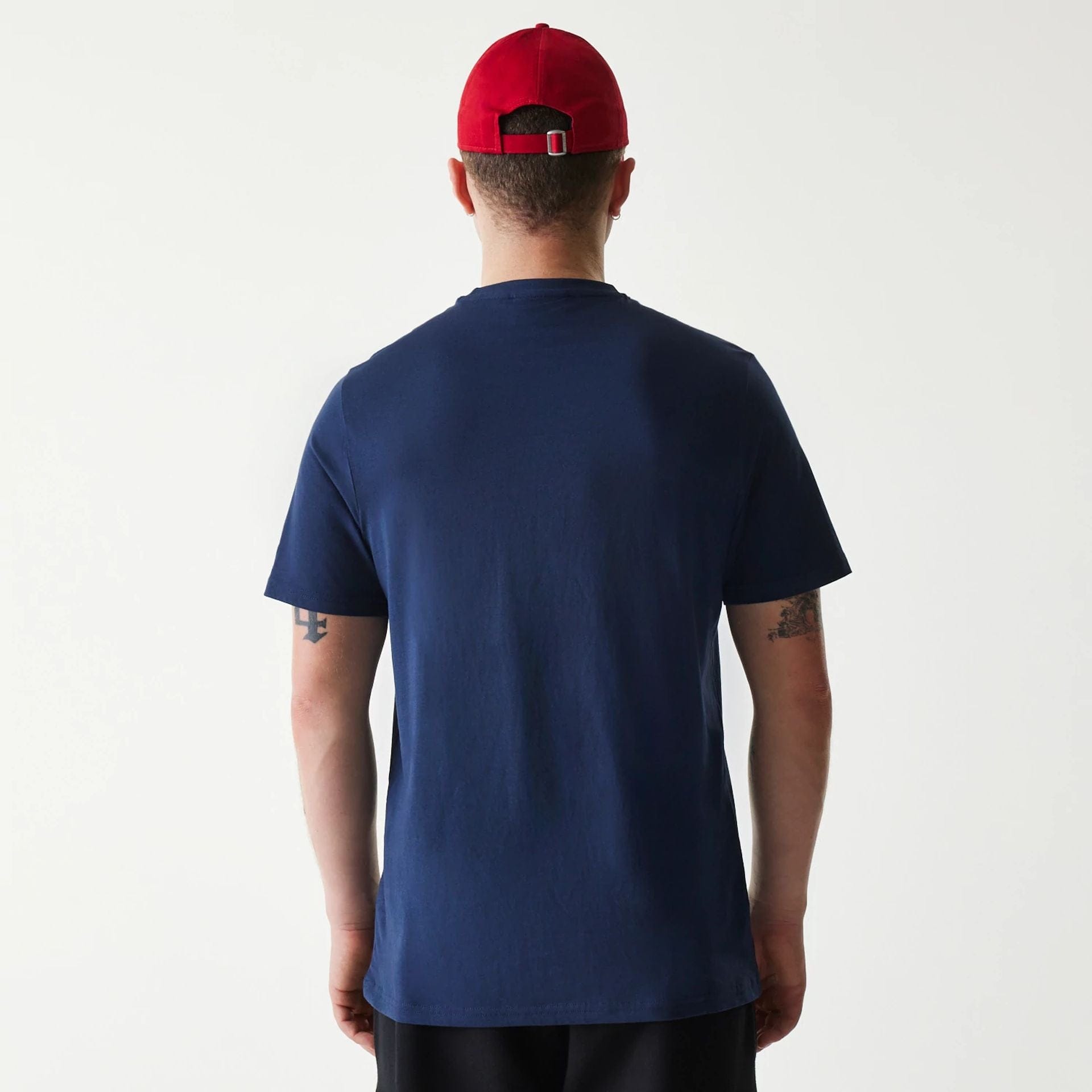 The Male model is wearing Texas Rangers MLB Regular Dark Blue T-Shirt 2