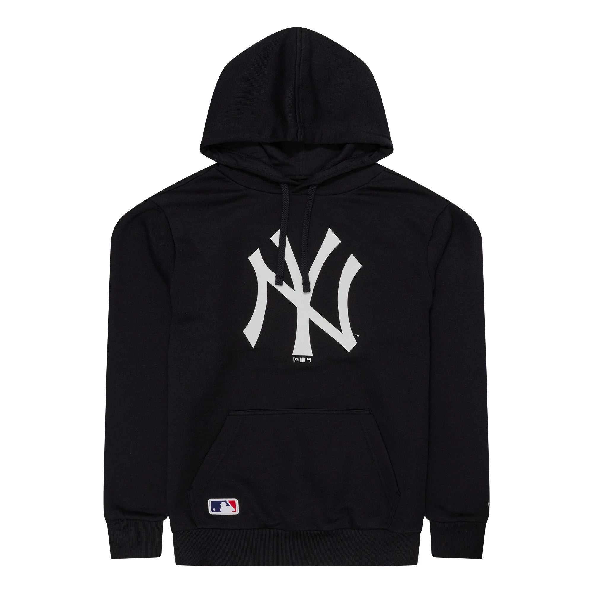 The Male model is wearing New York Yankees MLB Regular Navy Pullover Hoodie 1