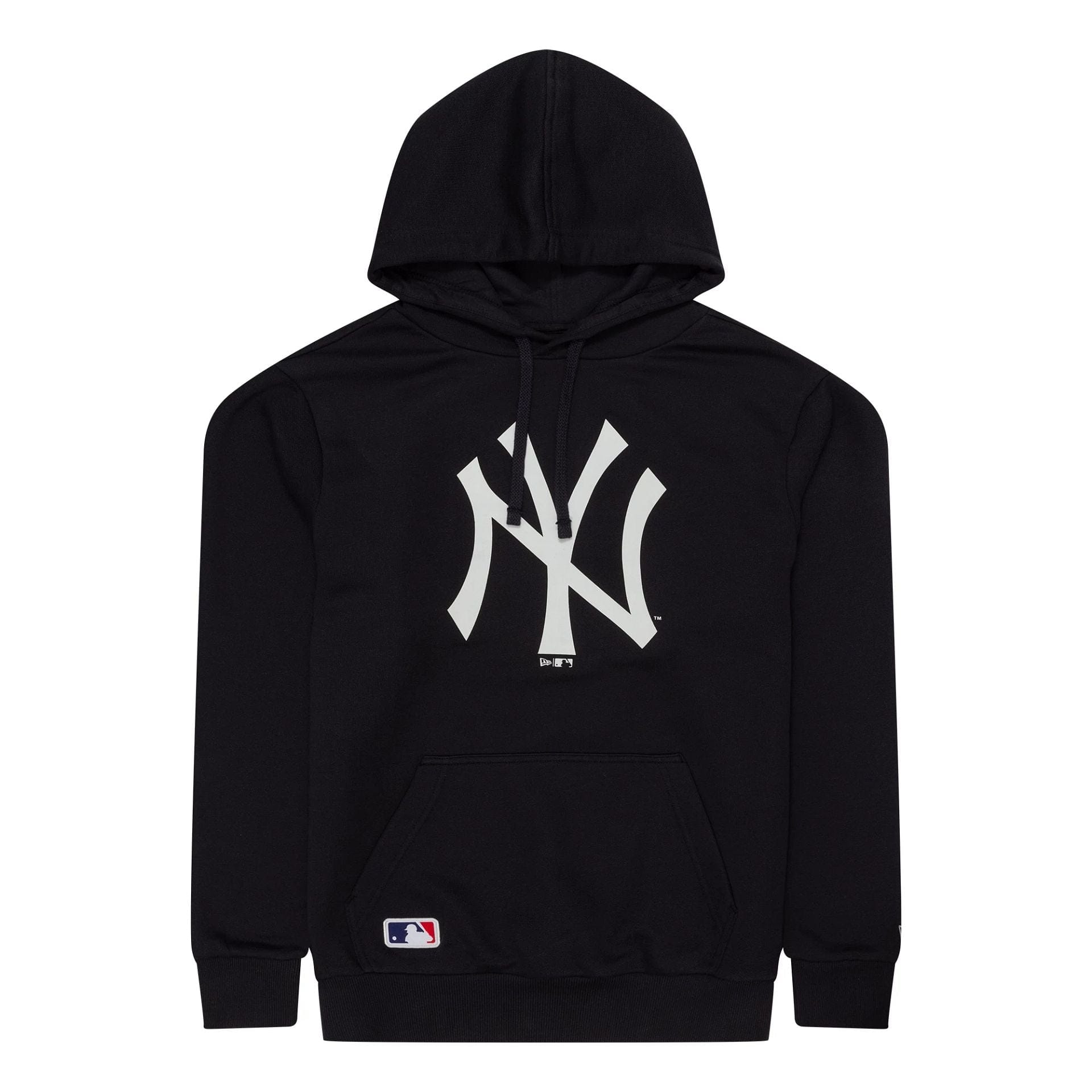 The Male model is wearing New York Yankees MLB Regular Navy Pullover Hoodie 1