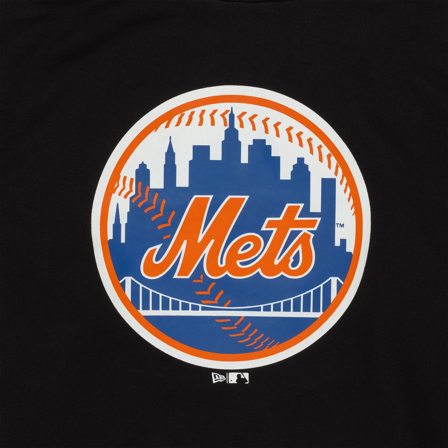 The Male model is wearing New York Mets MLB Regular Black Pullover Hoodie 3