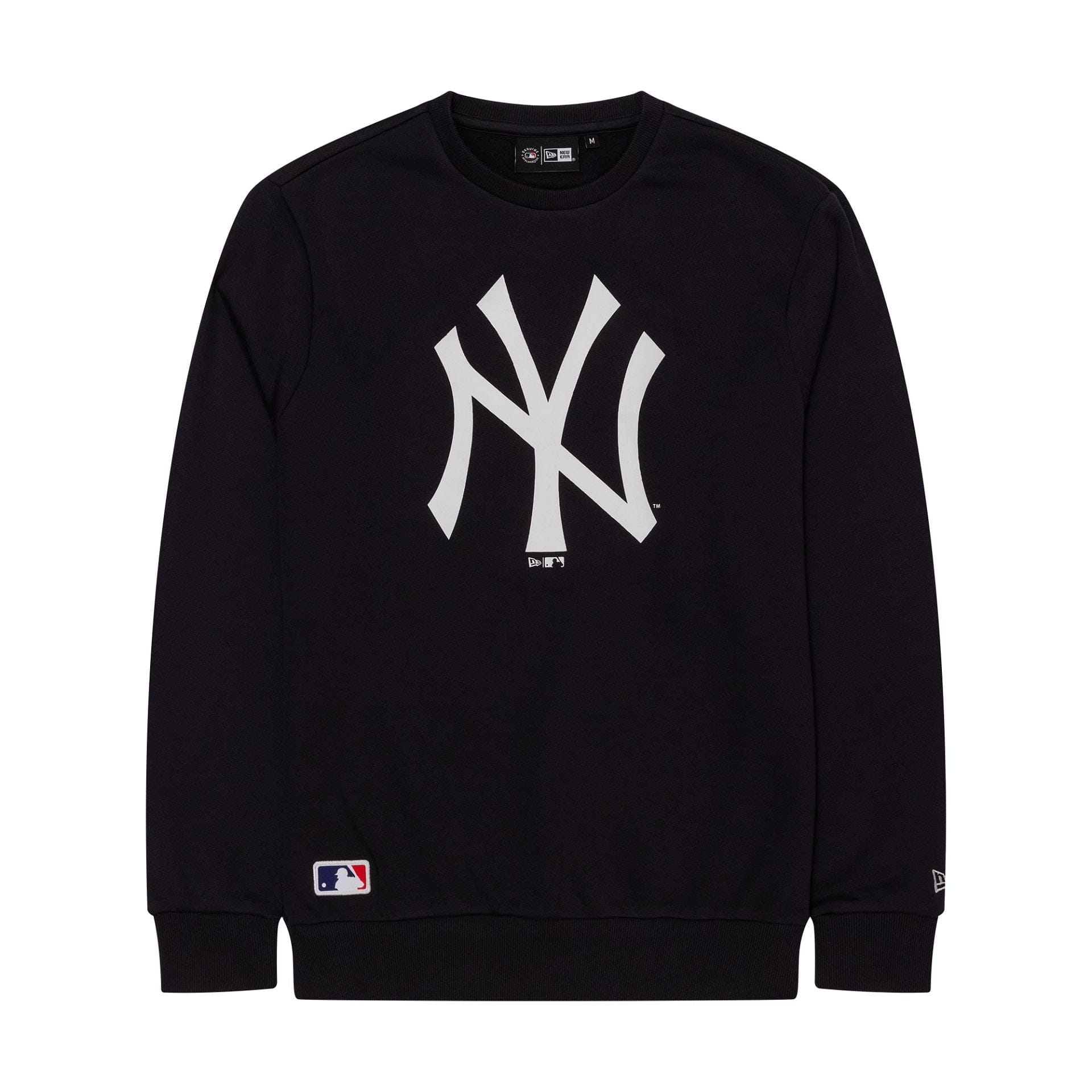 The Male model is wearing New York Yankees MLB Regular Navy Crew Neck Sweater 1