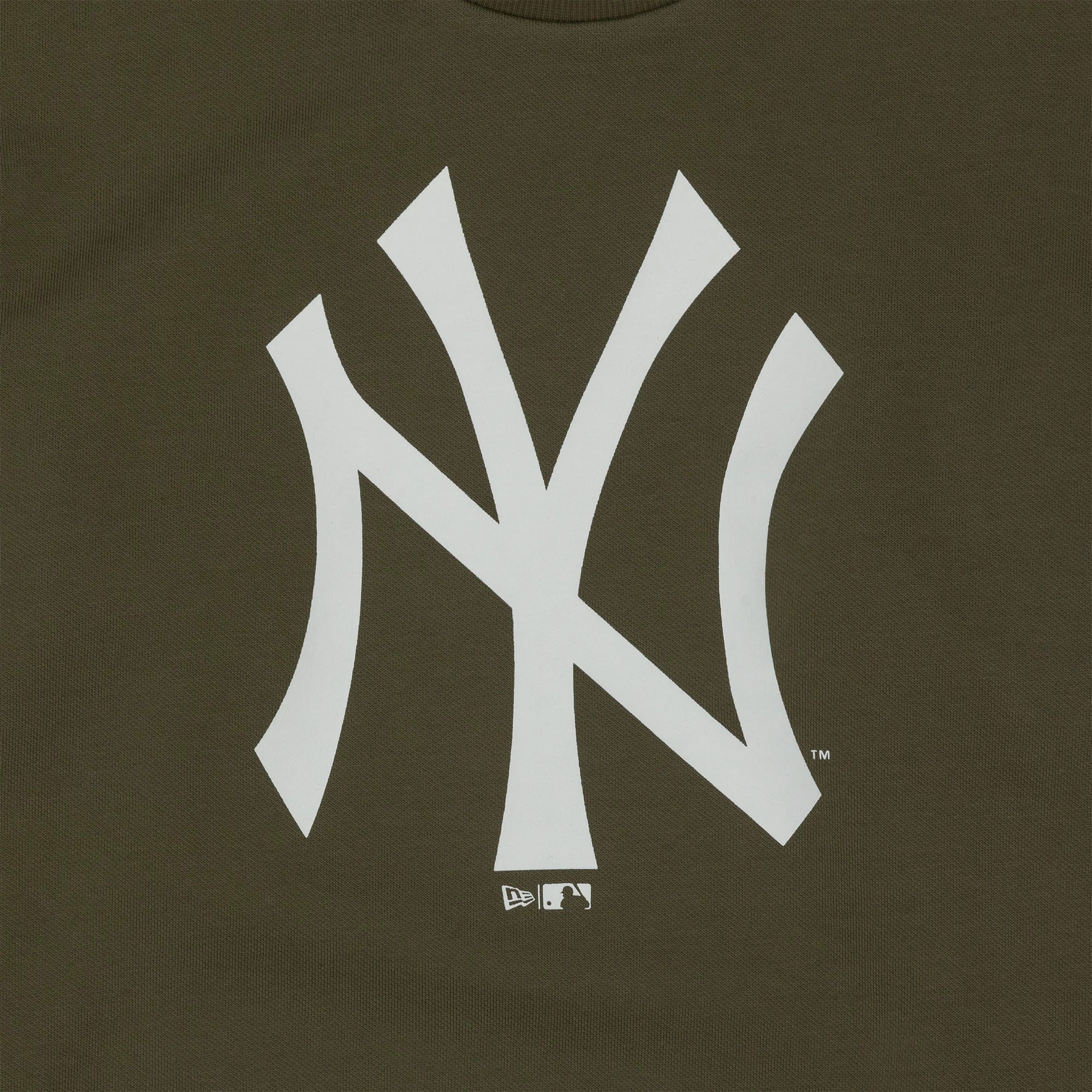 The Male model is wearing New York Yankees MLB Regular Green Crew Neck Sweater 3