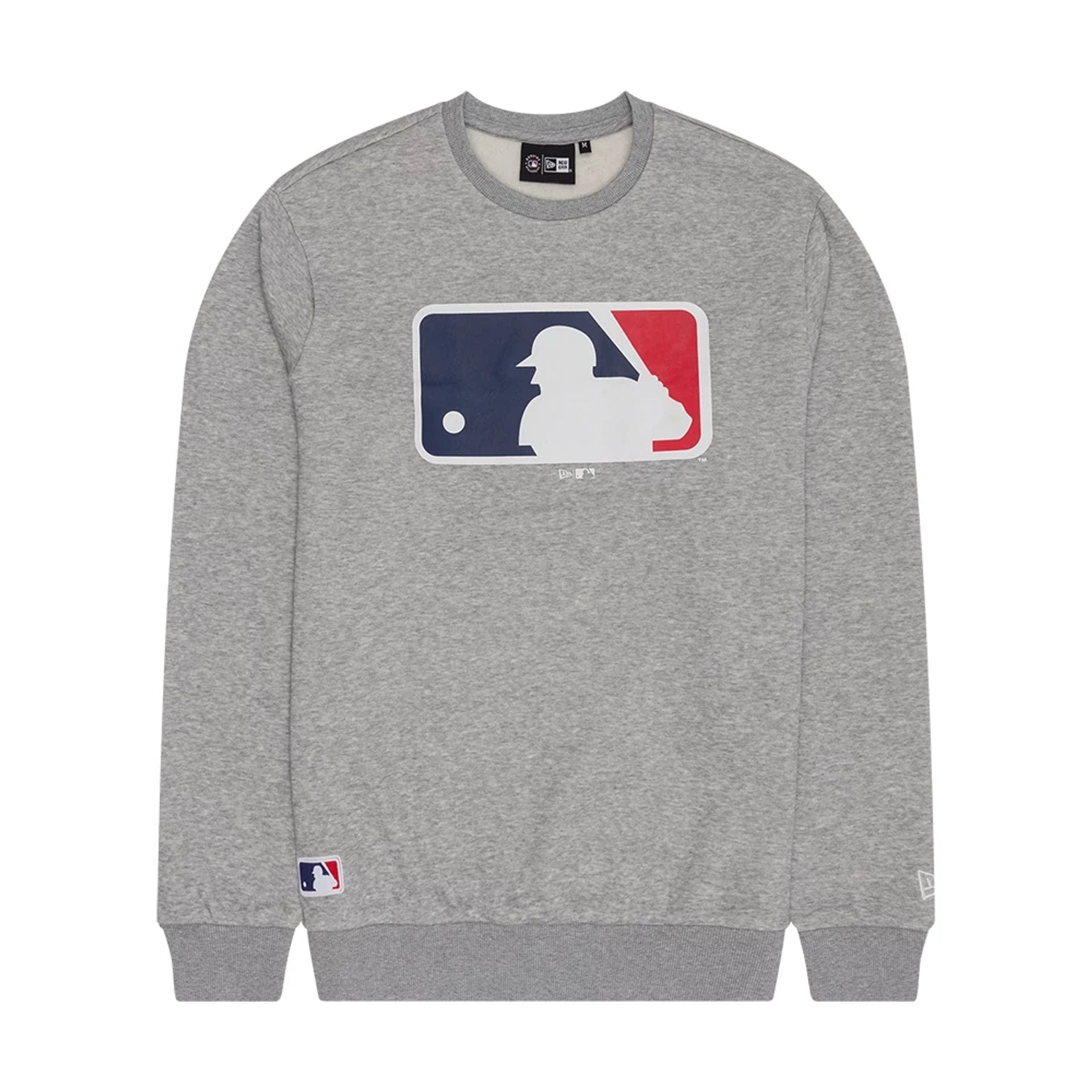 The Male model is wearing MLB Generic Logo Grey Crew Neck Sweater 1