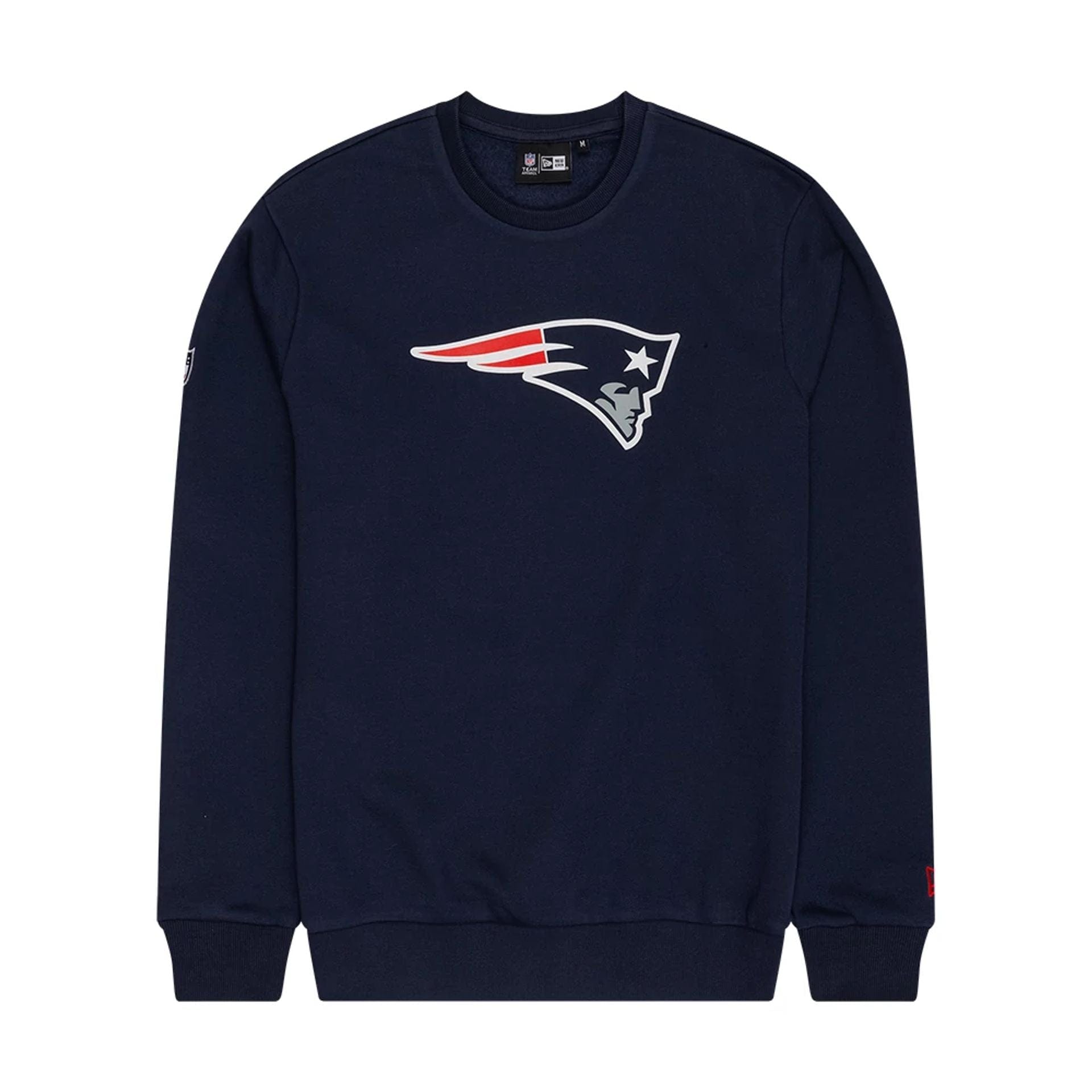 The Male model is wearing New England Patriots NFL Dark Blue Crew Neck Sweater 1