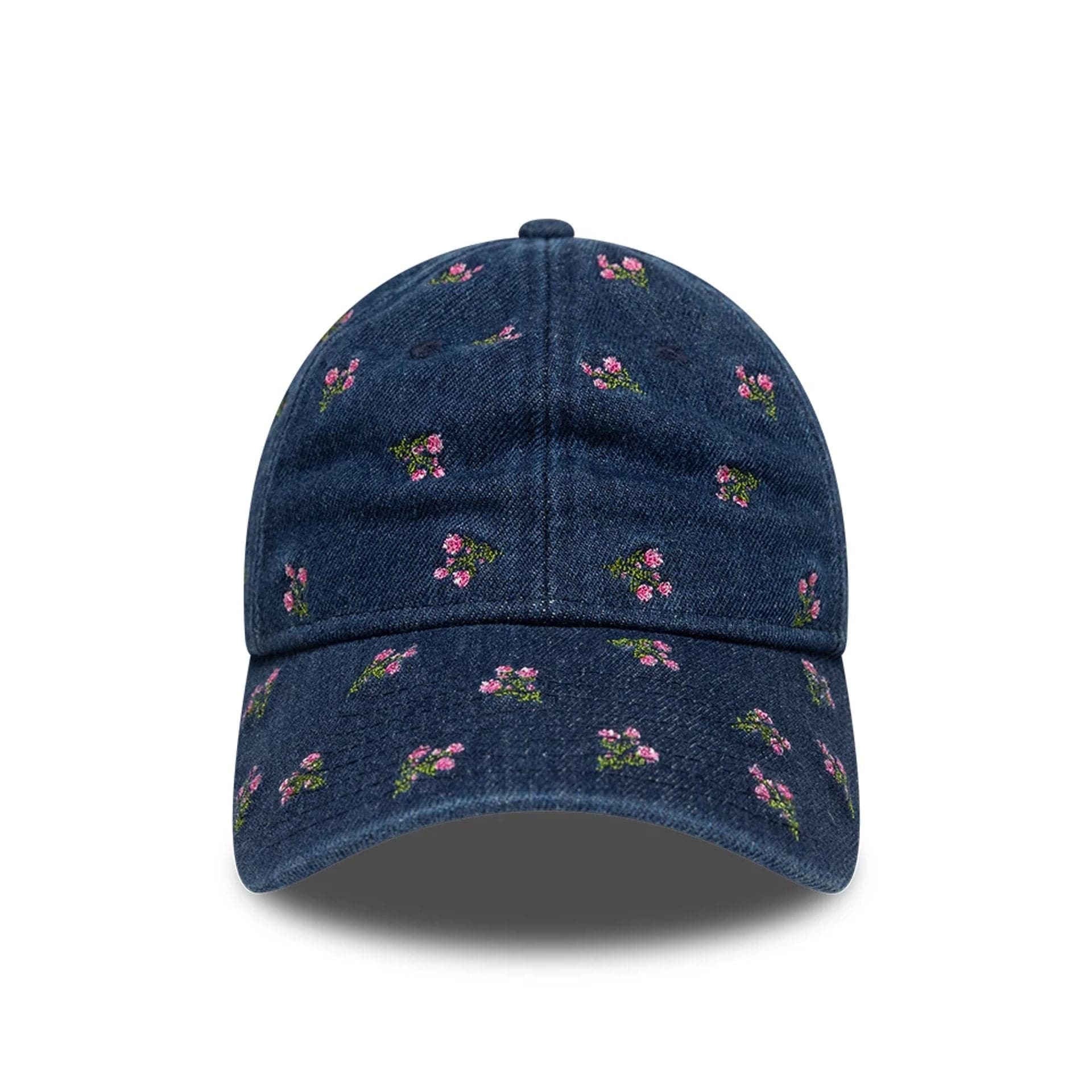 This is a Womens New Era Floral Denim Navy 9TWENTY Adjustable Cap 2