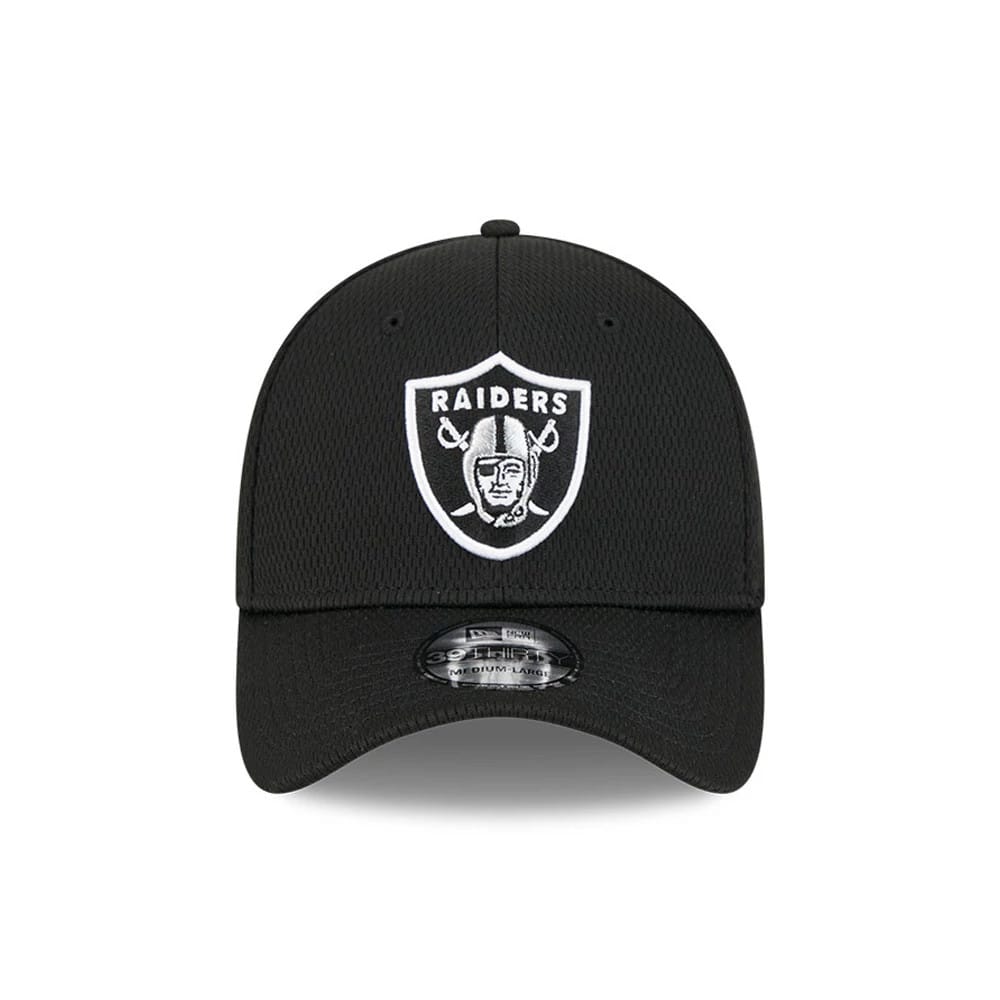 Pictured is this NFL Evergreen Las Vegas Raiders 39THIRTY Stretch Fit cap in black. 2