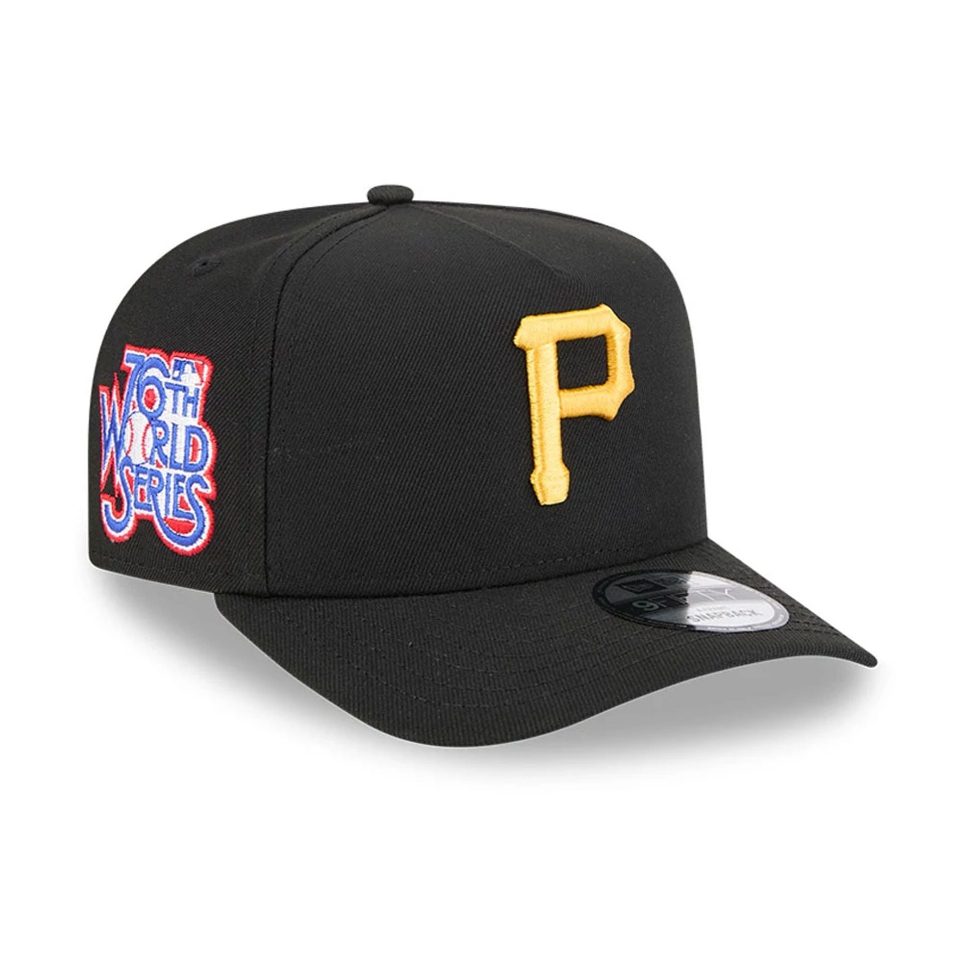 Pictured is this MLB Evergreen Pittsburgh Pirates 9FIFTY A-Frame Snapback cap in black. 1