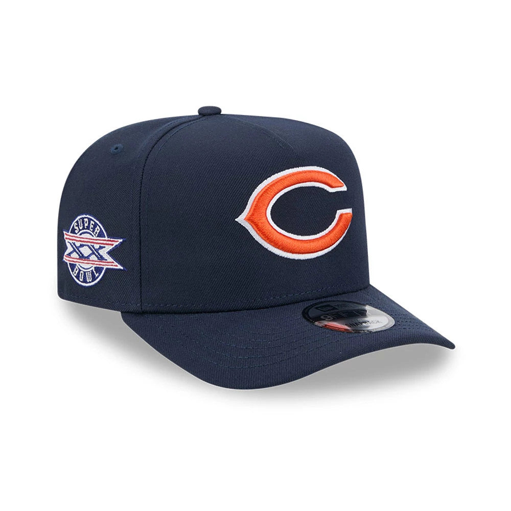 Pictured is this NFL Evergreen Chicago Bears 9FIFTY A-Frame Snapback cap in navy. 1