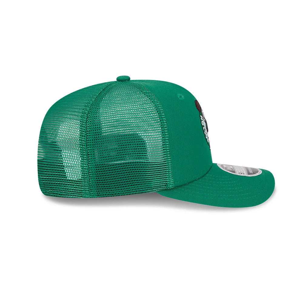Pictured is this NBA Evergreen Boston Celtics 9SEVENTY Stretch Snap cap in green. 7