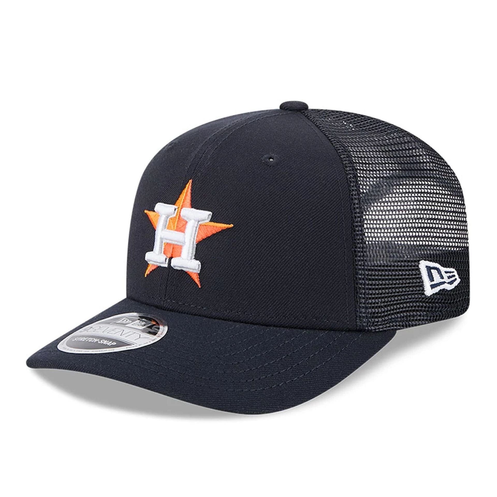 Pictured is this MLB Evergreen Houston Astros 9SEVENTY Stretch Snap cap in navy. 1
