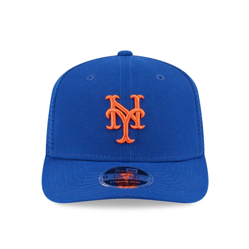 Pictured is this MLB Evergreen New York Mets 9SEVENTY Stretch Snap cap in blue. 3