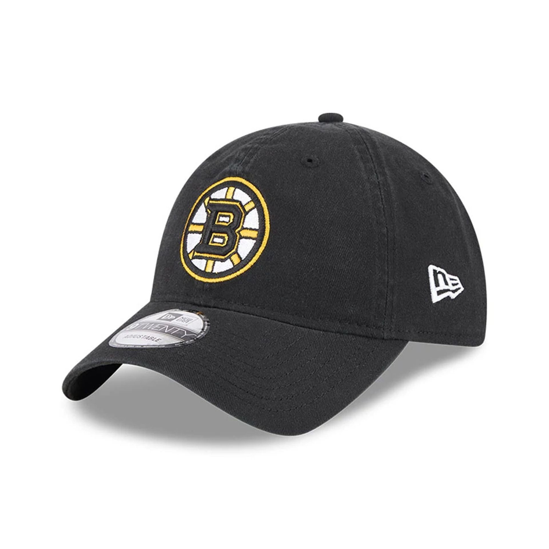This is a Boston Bruins NHL Official Team Colours Black 9TWENTY Adjustable Cap 1