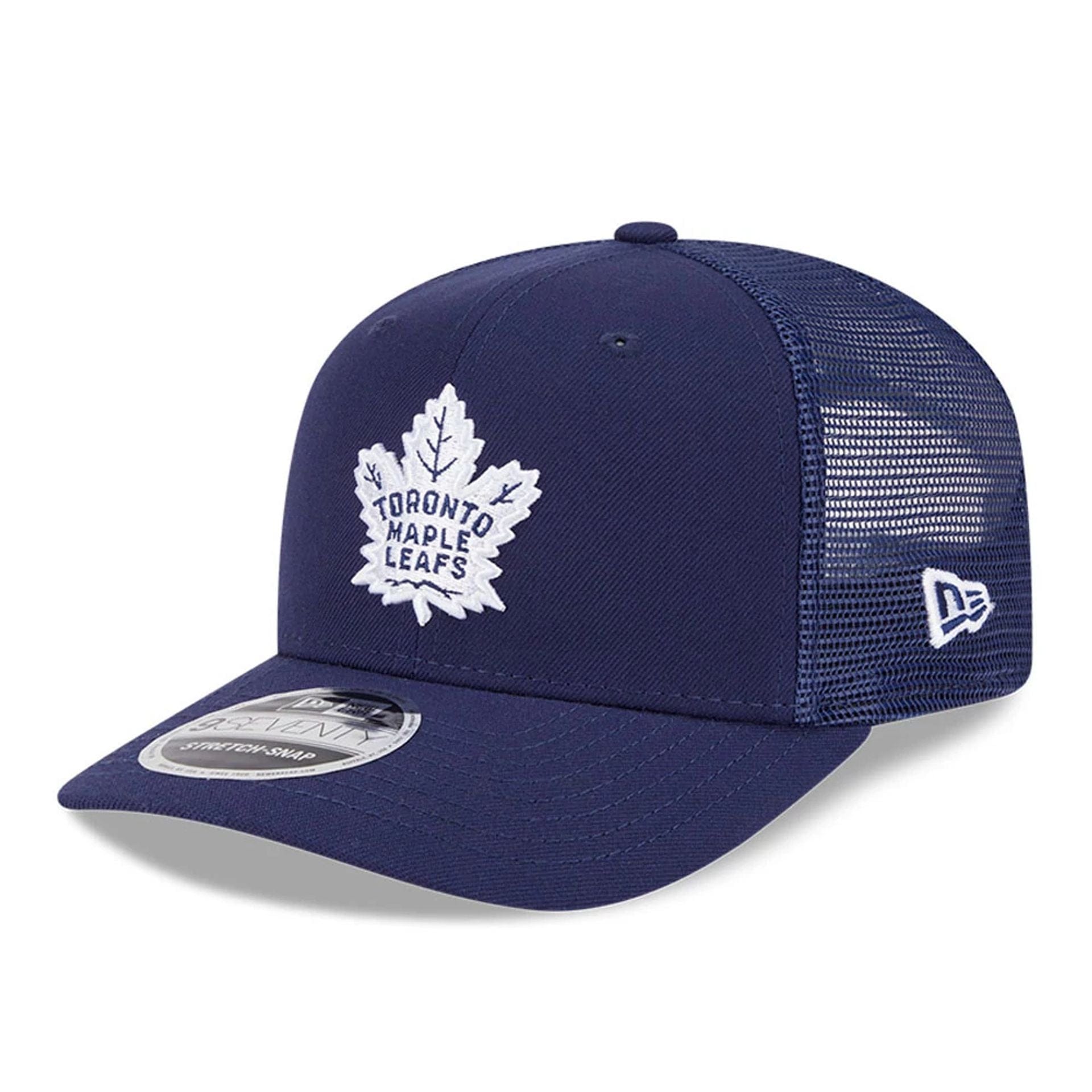 Pictured is this NHL Evergreen Toronto Maple Leafs 9SEVENTY Stretch Snap cap in navy. 1