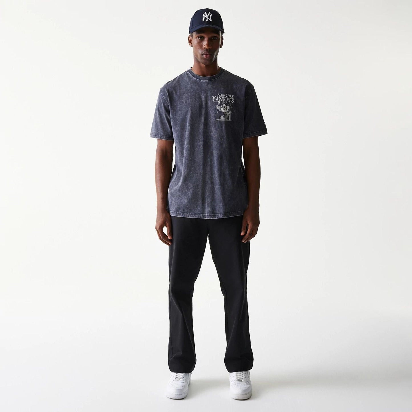 The Male model is wearing New York Yankees MLB Character Navy T-Shirt 7