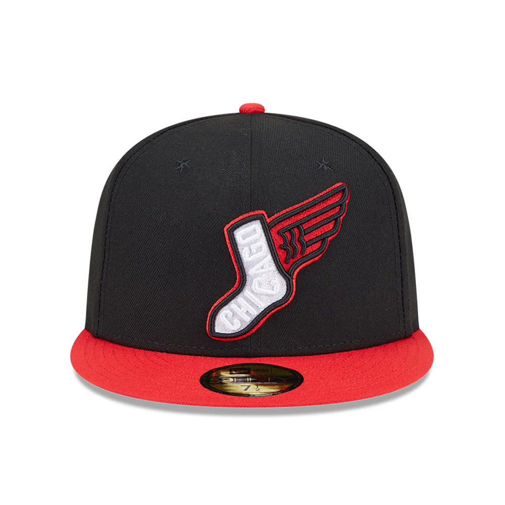 Pictured is this MLB City Connect Chicago White Sox 59FIFTY Fitted cap in black. 3