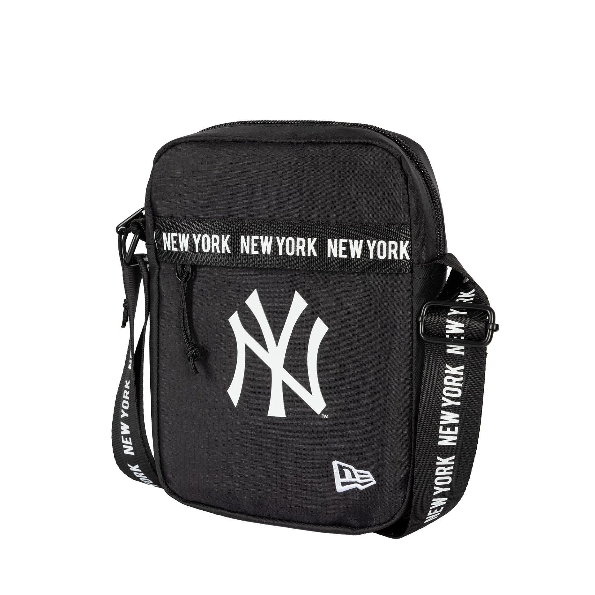 This is a New York Yankees Strap Black Side Bag 1