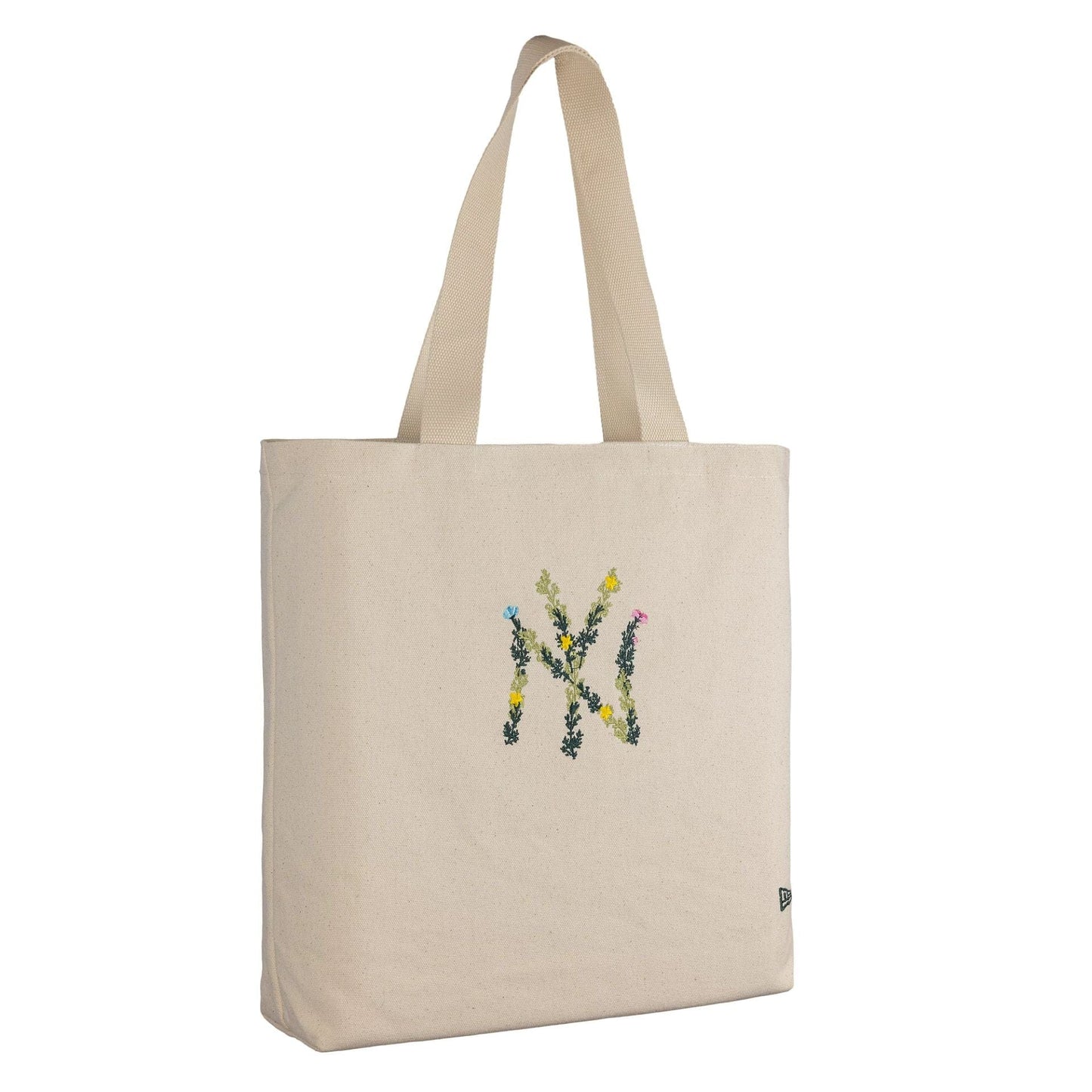 This is a New York Yankees MLB Floral Beige Tote Bag 3