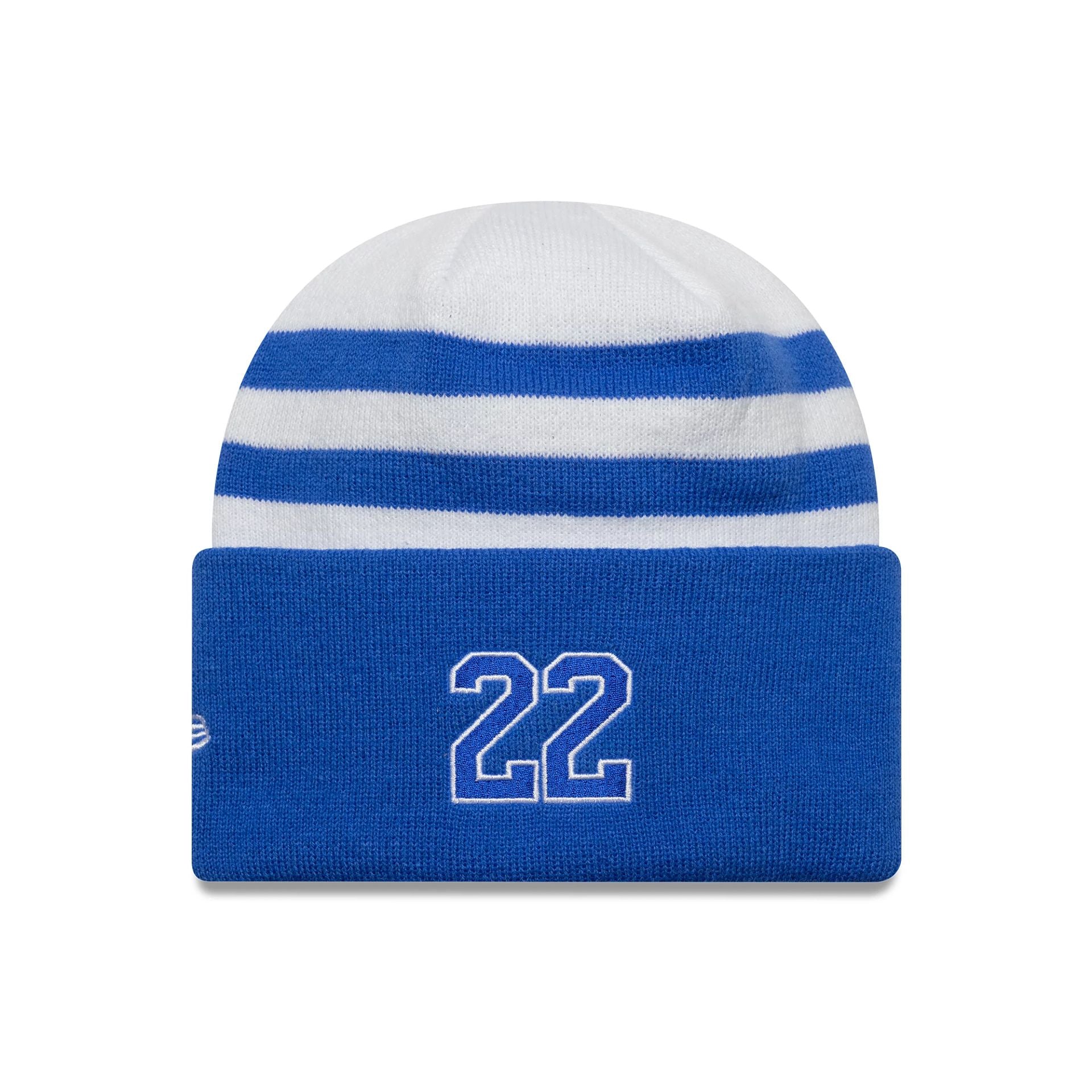 This is a Visa Cash App Racing Bulls Driver Yuki Tsunoda White Cuff Knit Beanie Hat 2