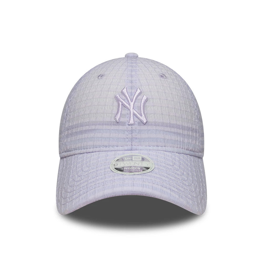 Pictured is this Womens MLB Seersucker New York Yankees 9TWENTY cap in pastel purple. 2