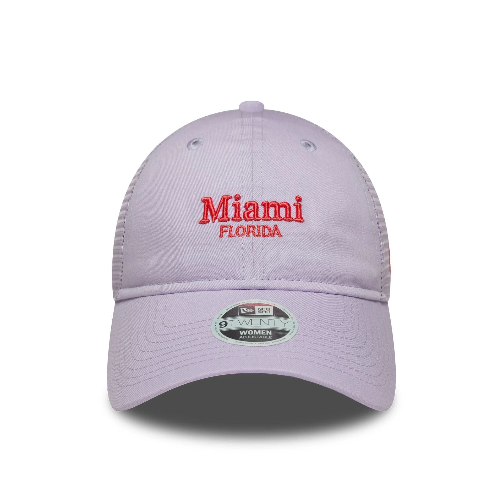 This is a Womens New Era City Pastel Purple 9TWENTY Trucker Adjustable Cap 2