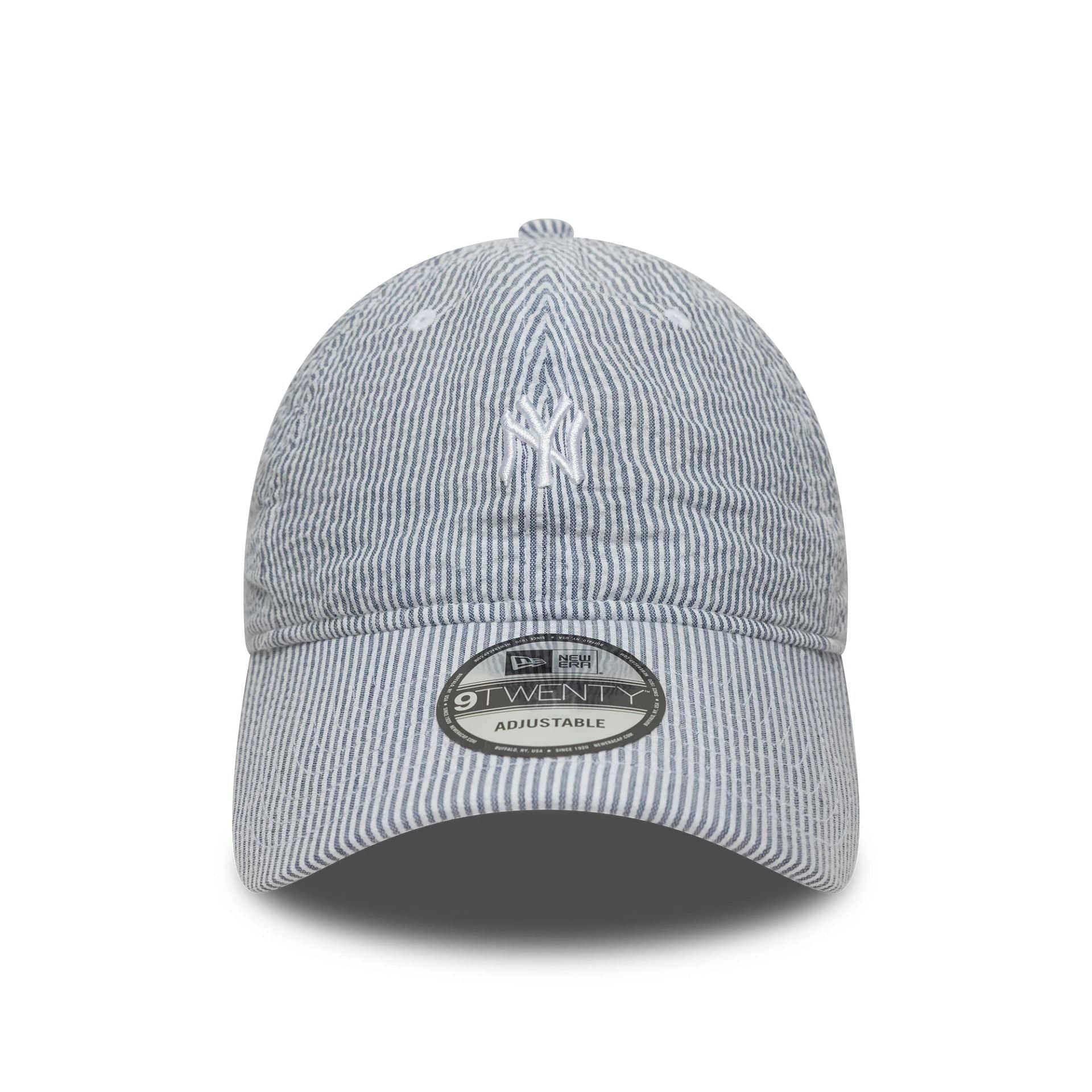 Pictured is this MLB Seersucker New York Yankees 9TWENTY cap in navy. 2