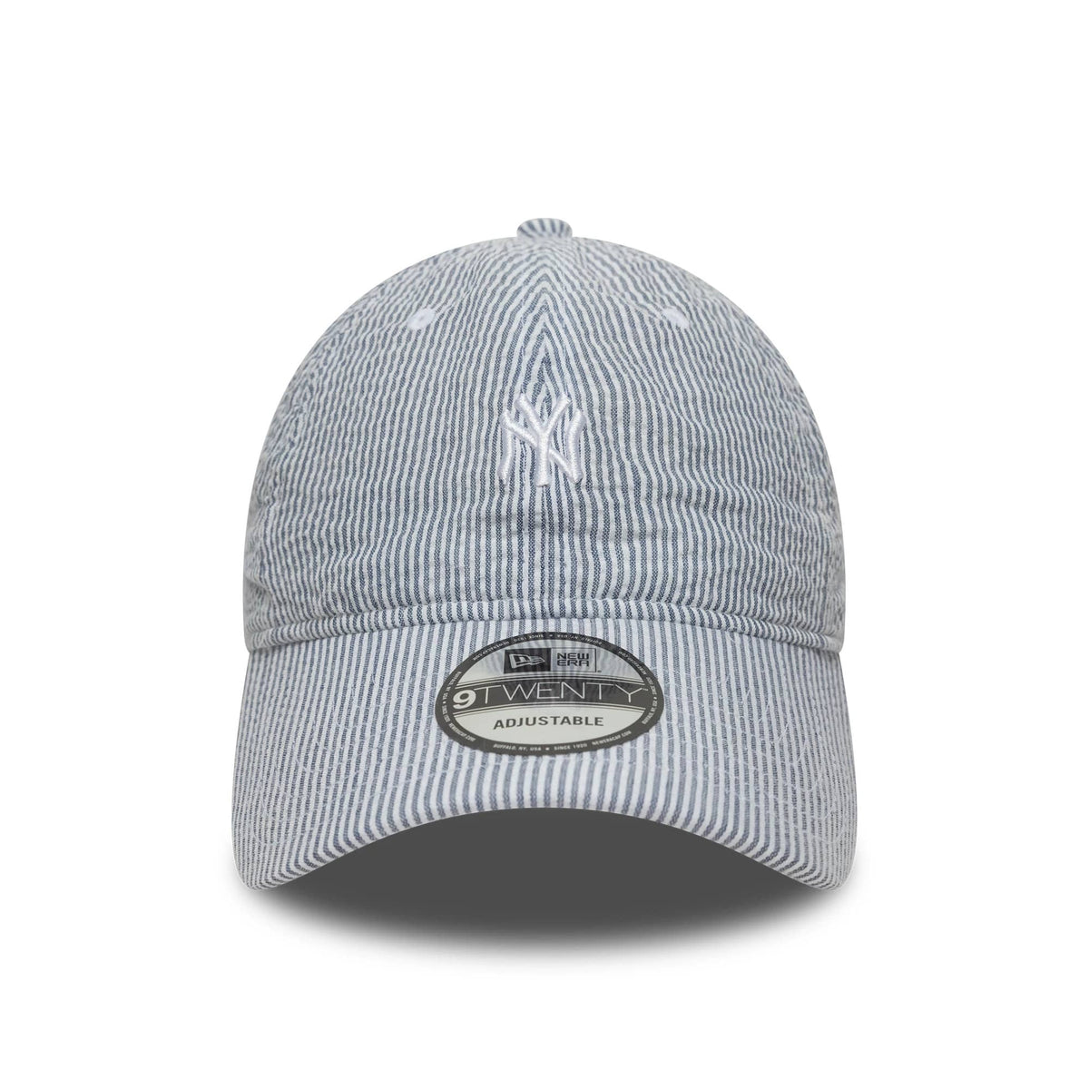 Pictured is this MLB Seersucker New York Yankees 9TWENTY cap in navy. 2