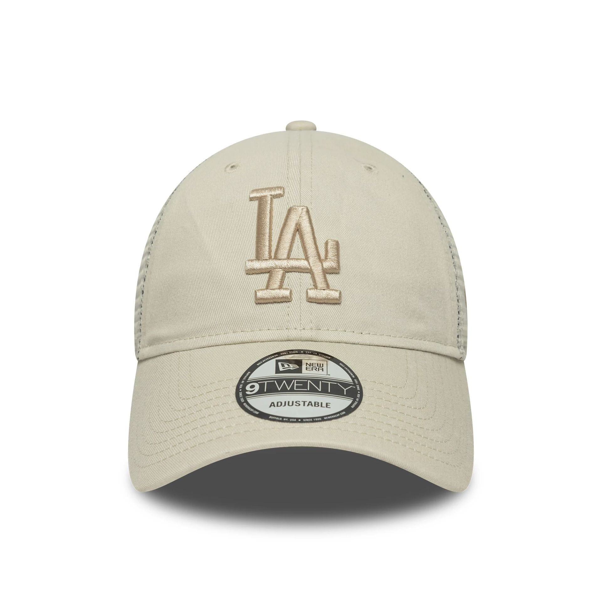 This is a LA Dodgers MLB Washed Cream 9TWENTY Trucker Adjustable Cap 2