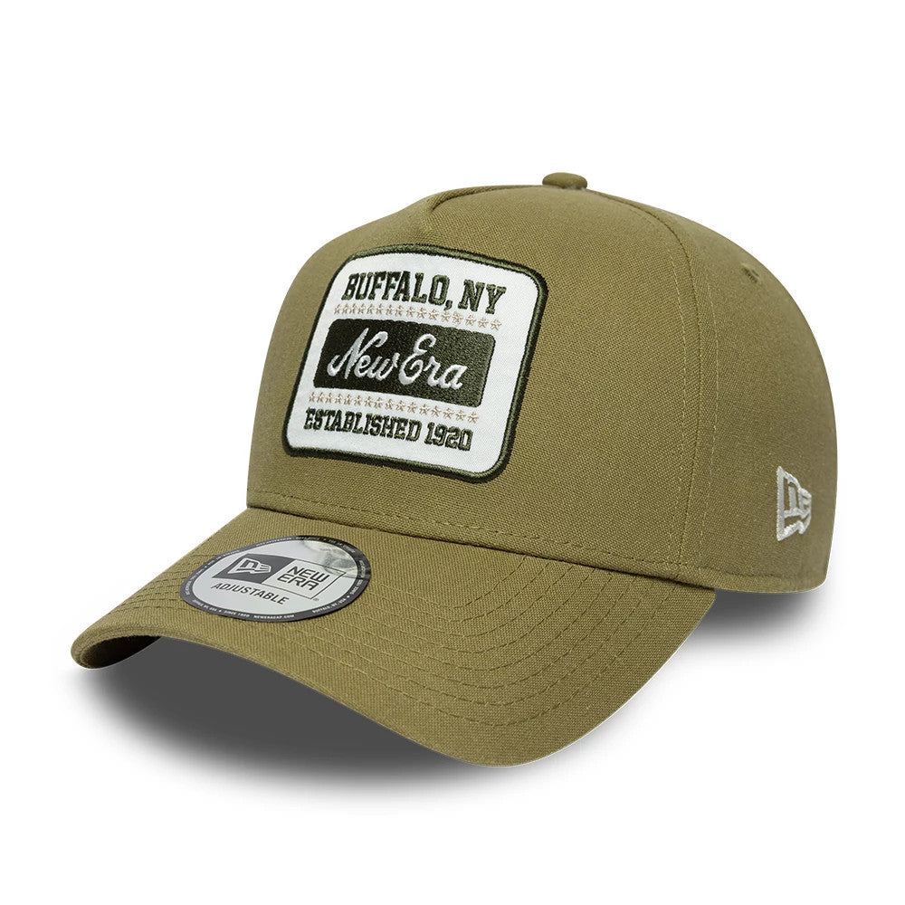 Pictured is this New Era Patch Line 9FORTY E-Frame cap in green. 1