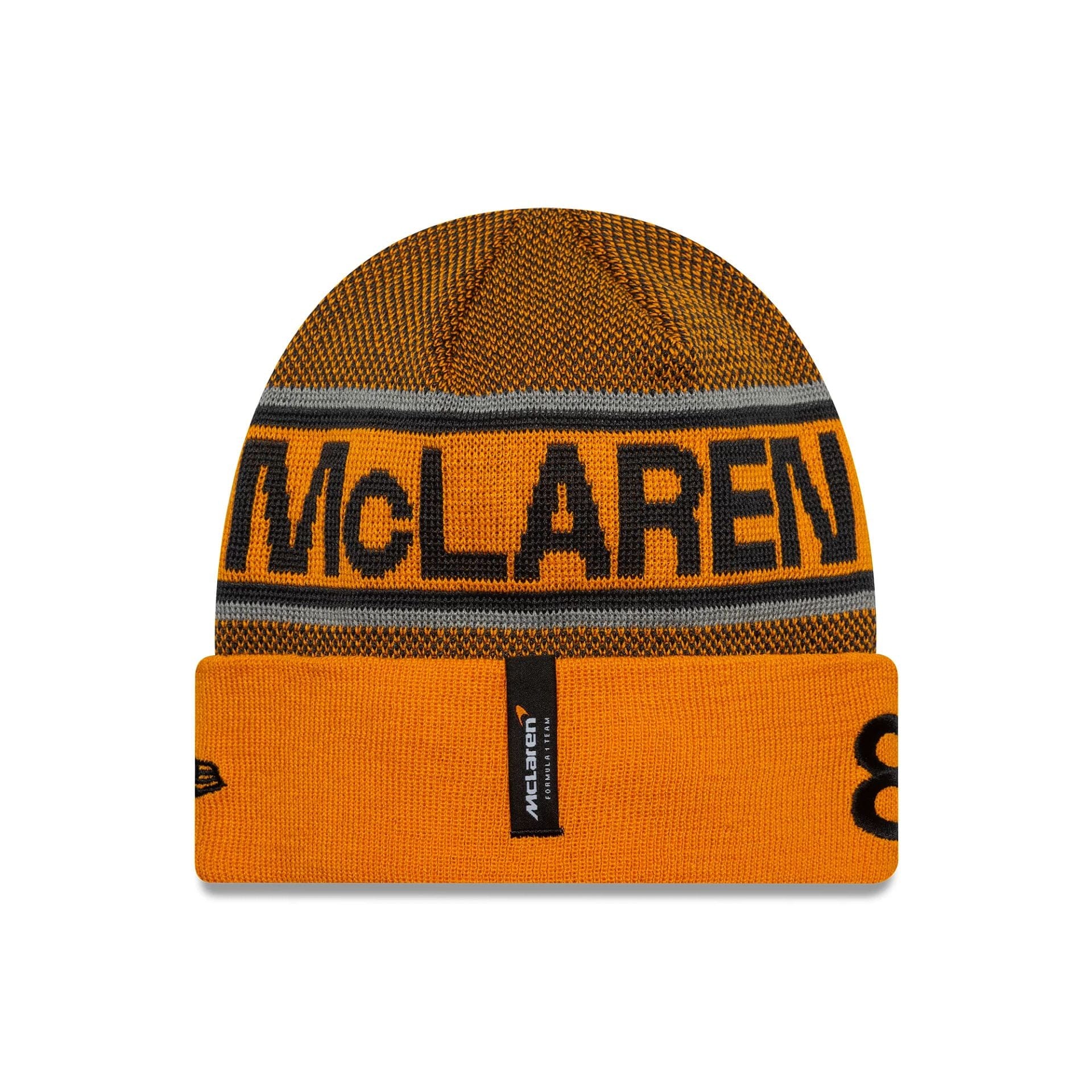 This is a McLaren Racing Replica Oscar Piastri Orange Cuff Knit Beanie Hat 2