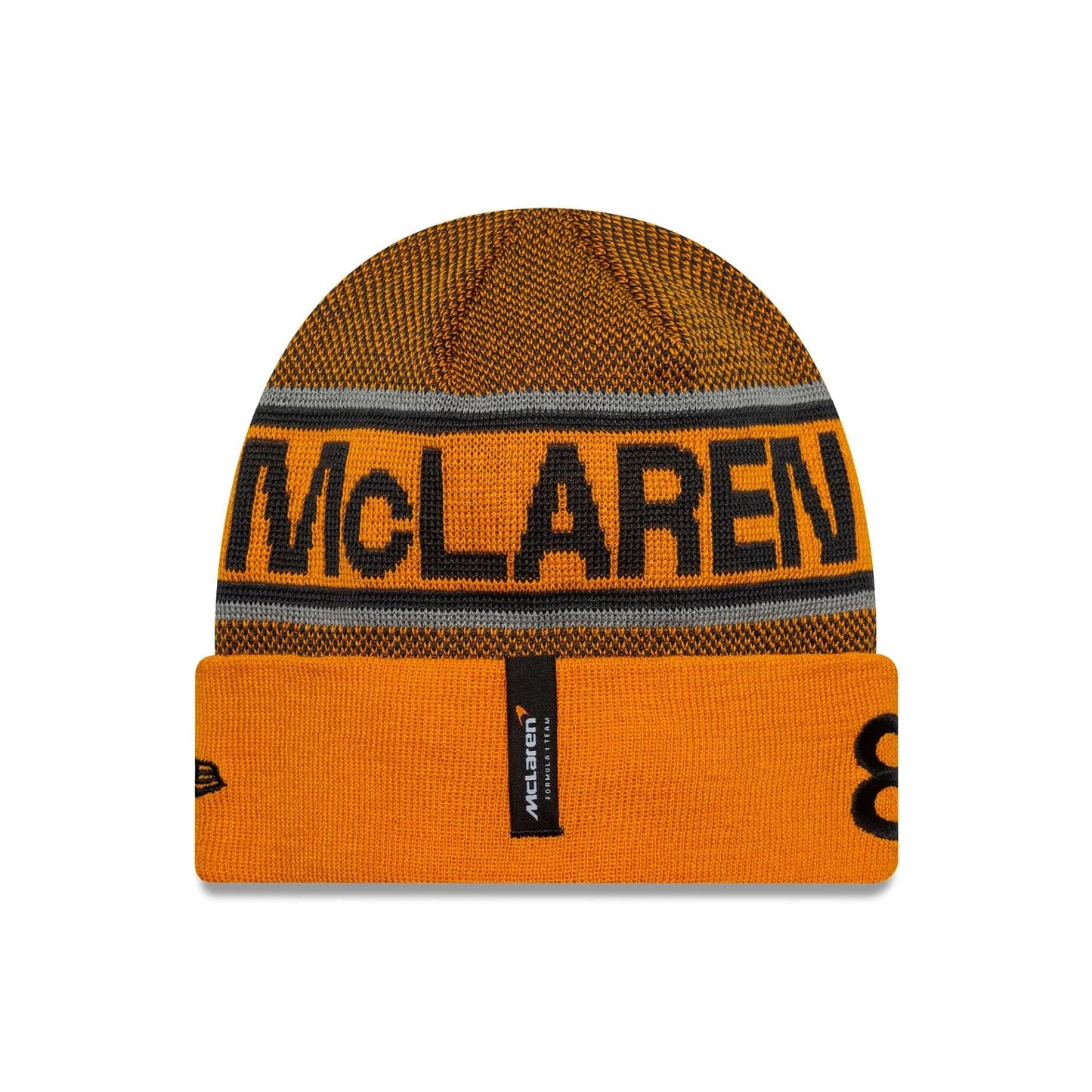 This is a McLaren Racing Replica Oscar Piastri Orange Cuff Knit Beanie Hat 2