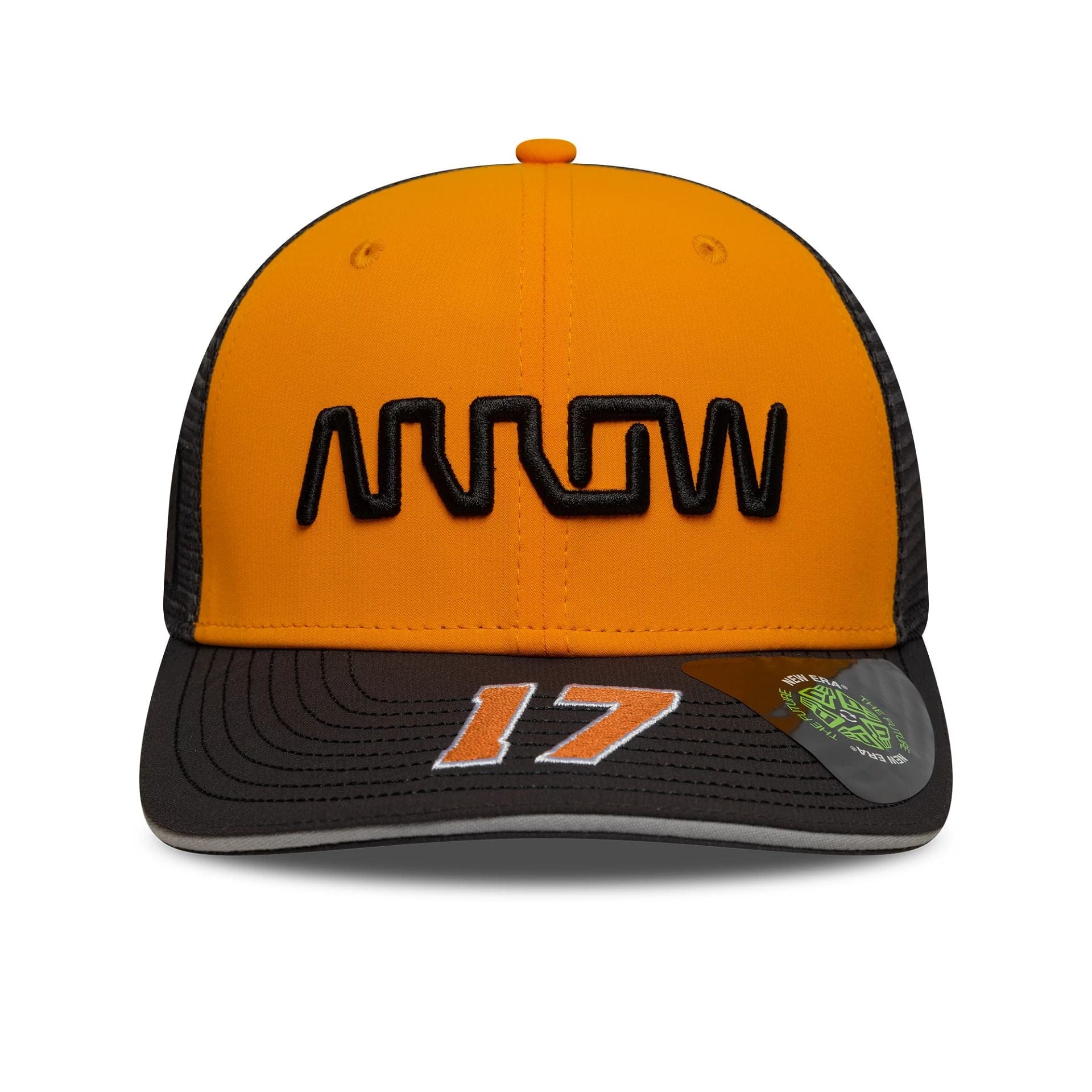This is a Arrow McLaren Indycar Replica Team Kyle Larson Orange 9SEVENTY Stretch Snap Adjustable Cap 2