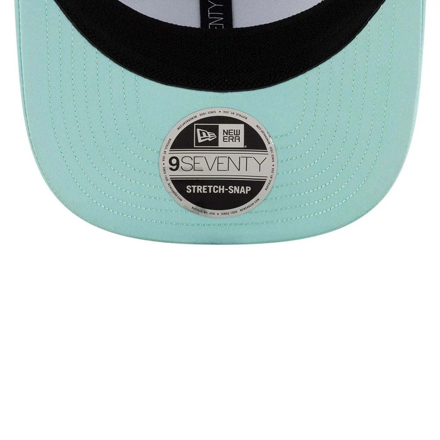 This is a MoneyGram Haas F1 Oliver Bearman Miami Race Special Turquoise 9SEVENTY Stretch Snap Adjustable Cap 7