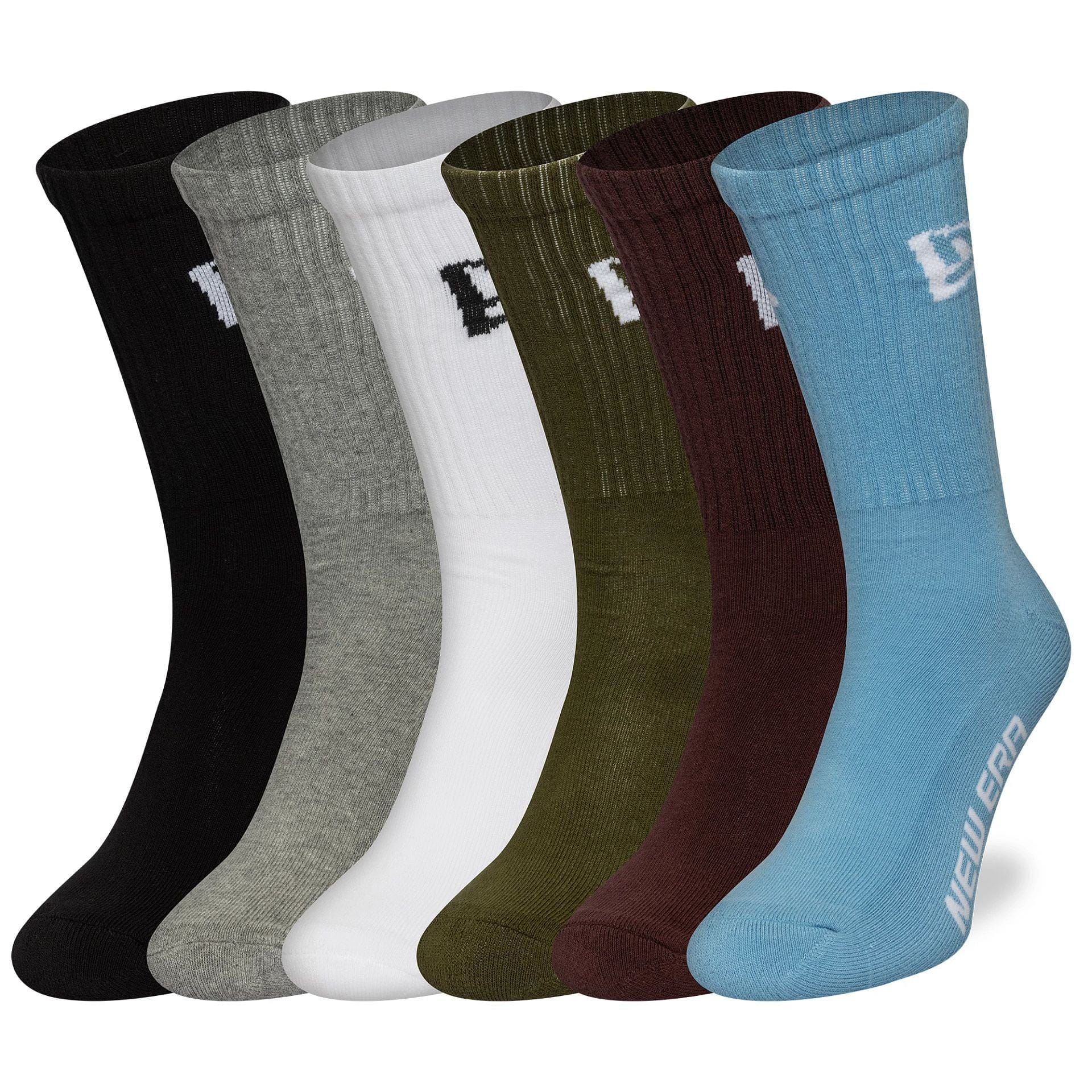 This is a New Era Flag 6-Pack Multi Crew Socks 1